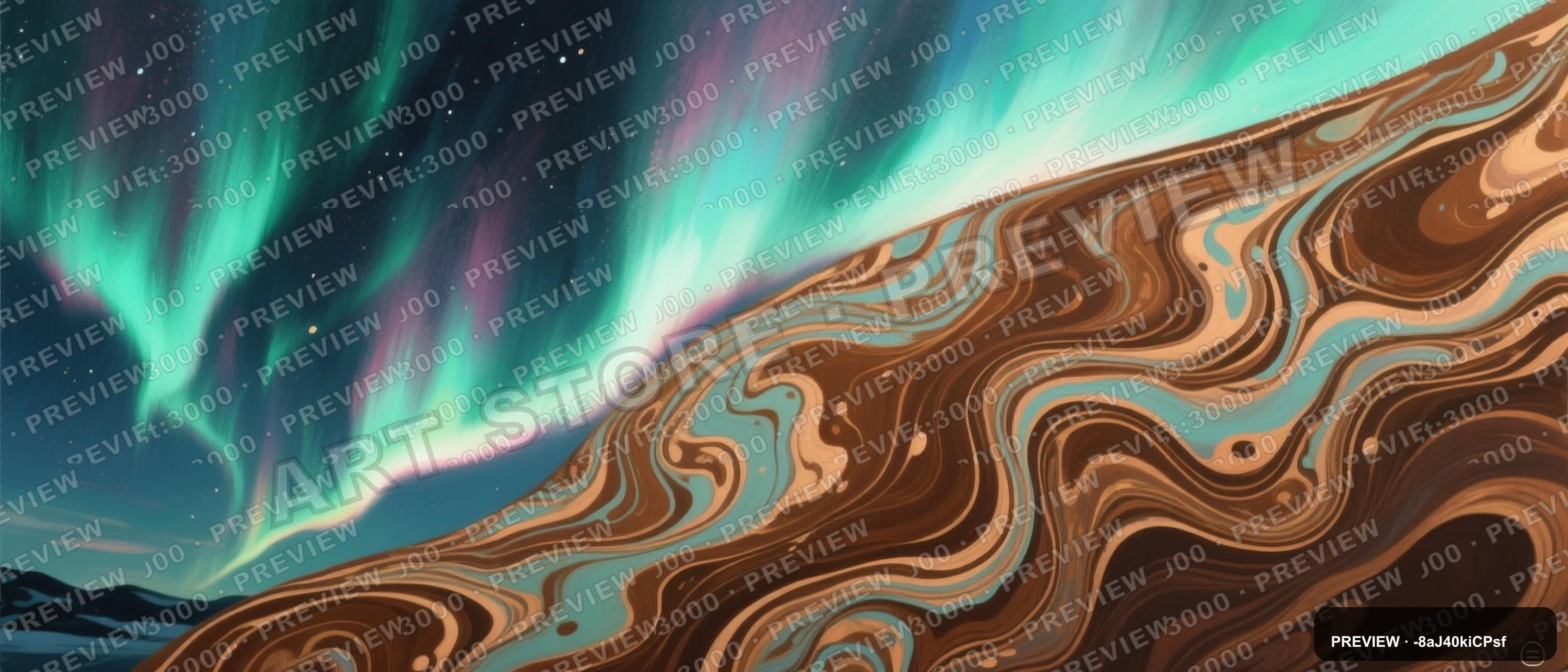 Aurora, Chill aesthetic, Gouache, Playful mood, Brown accents, Liquid Marble ... — wallpaper — 3360×1440, Space, Cinematic, Soft