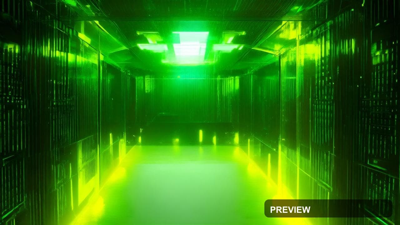 Server Room, Spacepunk aesthetic, Acrylic Painting, Futuristic mood, Neon Yel... — wallpaper — 1280×720, Neon, Cinematic, Soft