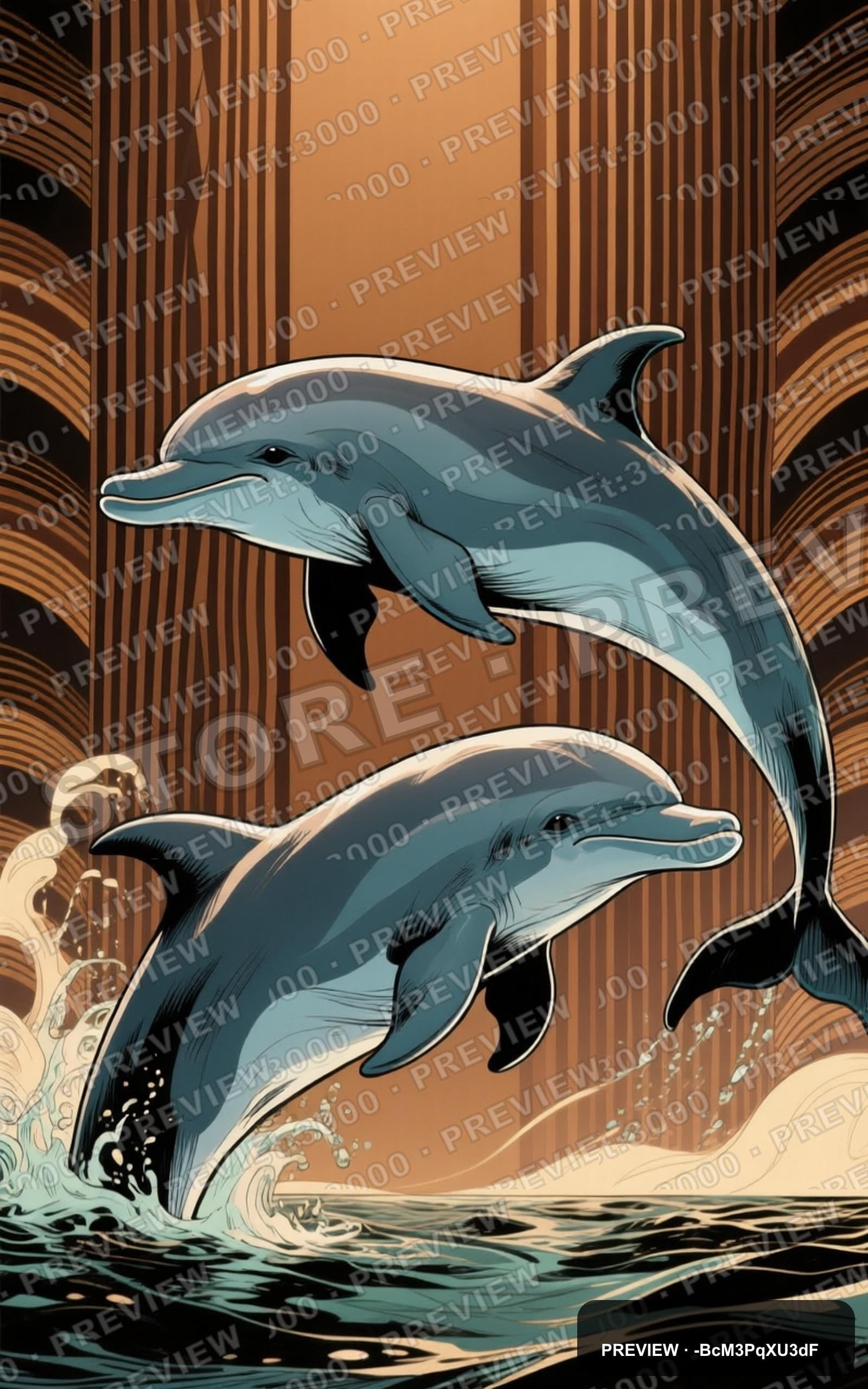 Dolphins, Fantasy aesthetic, Graphic Novel, Mysterious mood, Brown accents, S... — wallpaper — 1600×2560, Space, Cinematic, Mysterious