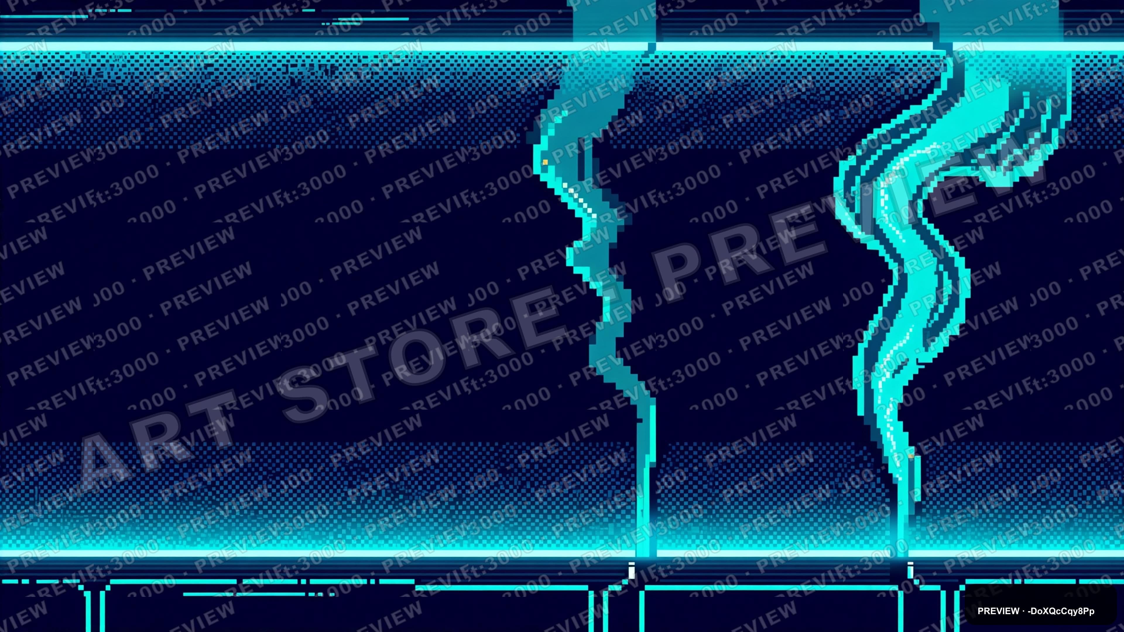 Smoke, Retro Arcade aesthetic, Pixel Art, Meditative mood, Cyan accents, Half... — wallpaper — 3840×2160, Neon, Cinematic, Meditative