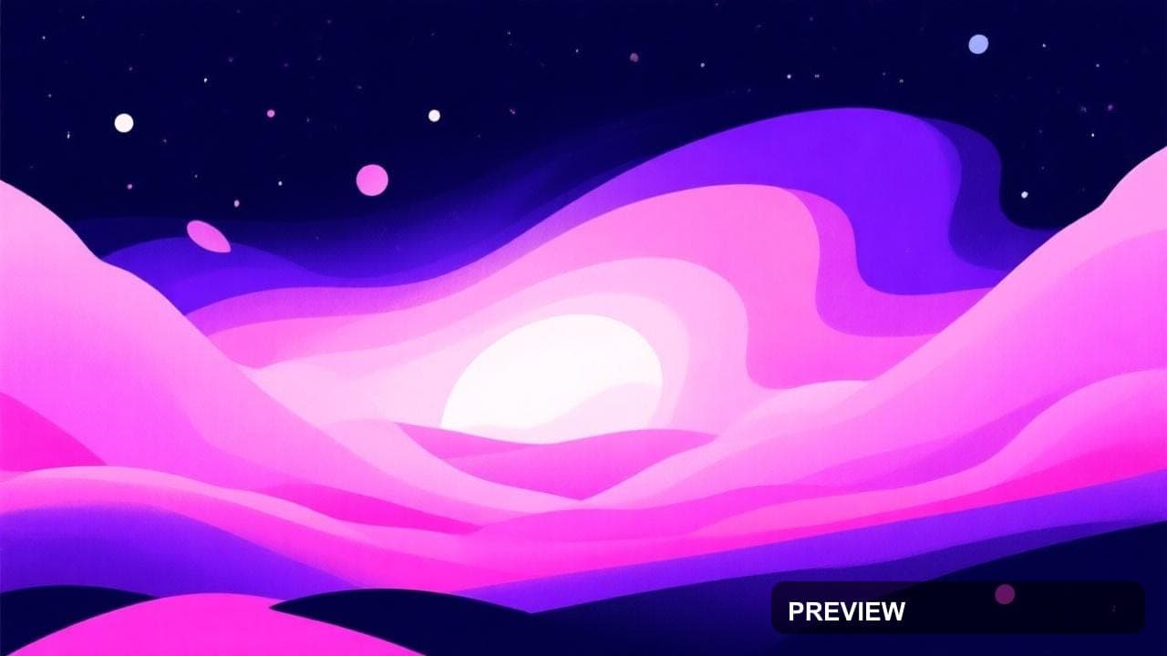 a cosmic nebula landscape with soft color fields, stylized illustration, clea... — wallpaper — 1280×720, Space, Stylized Illustration, Bold