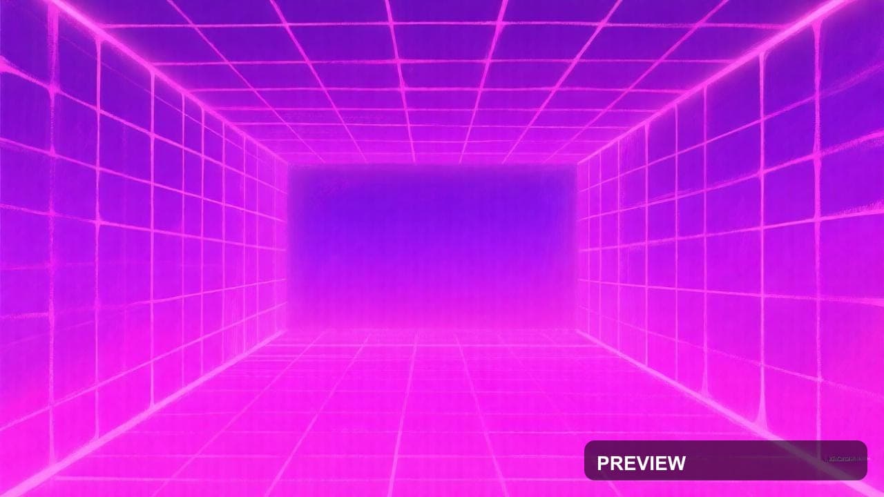 Retro Grid, Retro Arcade aesthetic, Acrylic Painting, Dreamy mood, Fuchsia ac... — wallpaper — 1280×720, Retro Arcade, Cinematic, Dreamy
