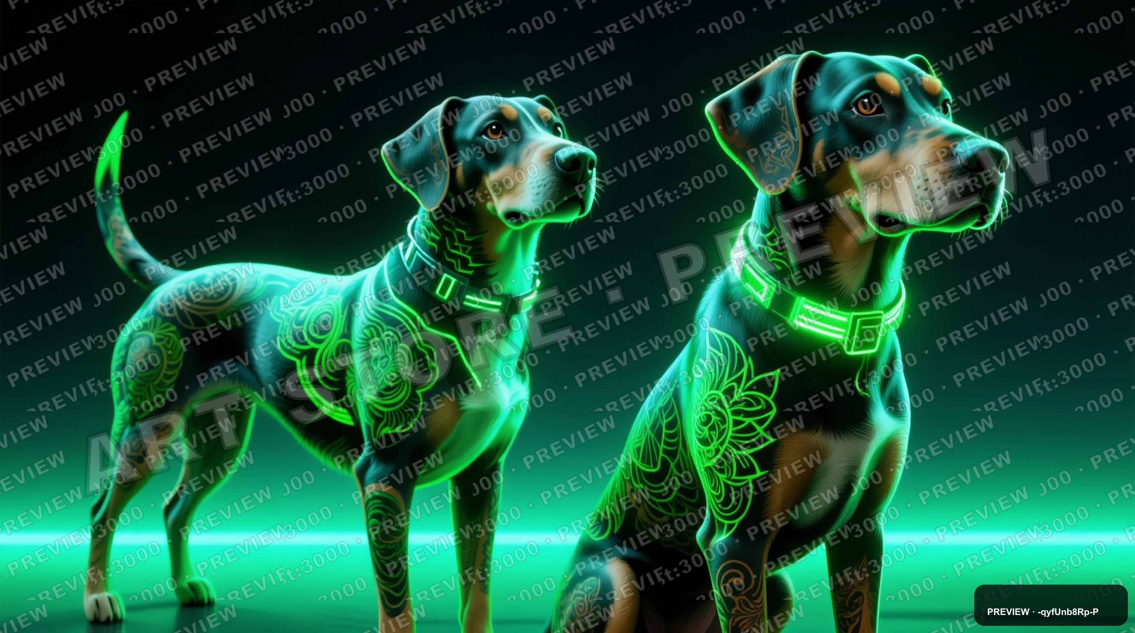 Dogs, Synthwave aesthetic, Tattoo Flash, Futuristic mood, Neon Green accents,... — wallpaper — 3840×2144, Neon, Cinematic, Futuristic