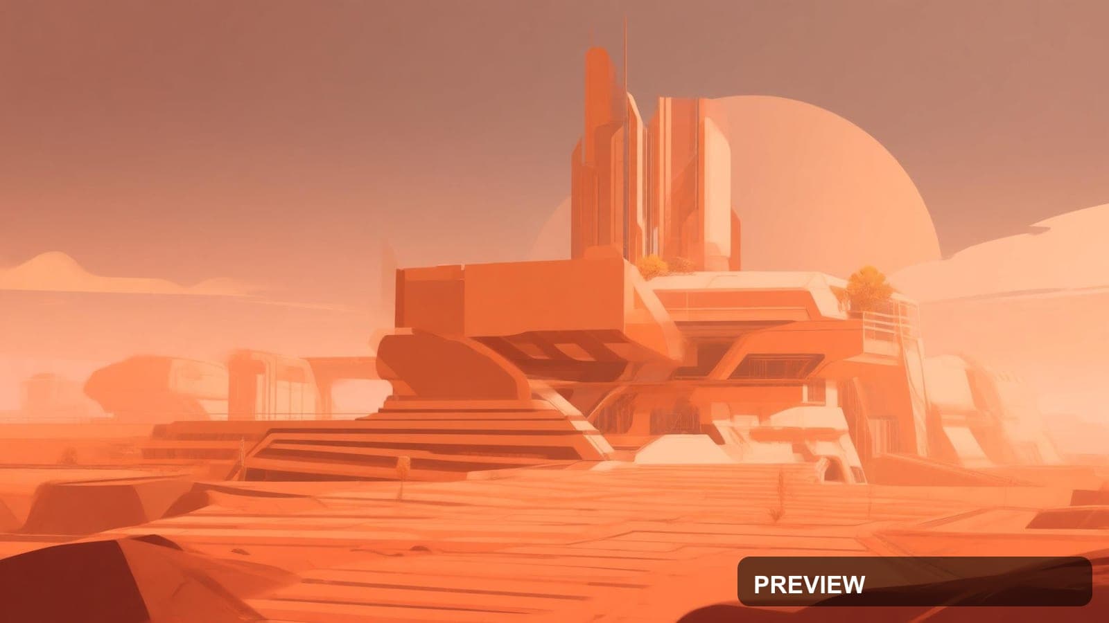 Futuristic Architecture, Solarpunk aesthetic, Vector, Clean mood, Brown accen... — wallpaper — 1920×1080, Space, Cinematic, Clean