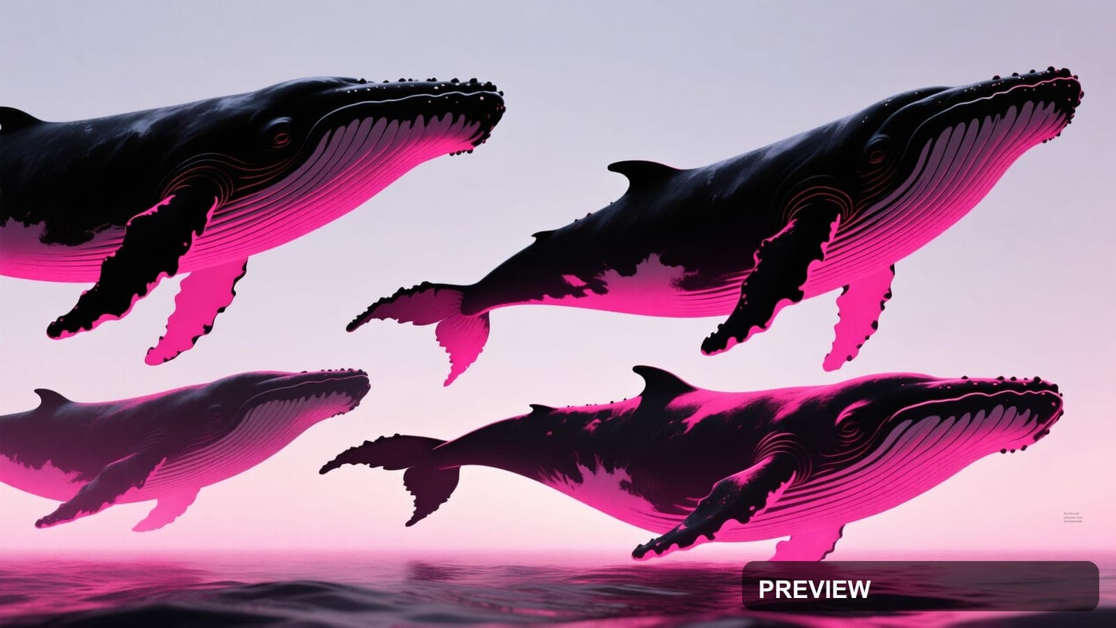 Whales, Surreal aesthetic, Silhouette, Energetic mood, Fuchsia accents, high ... — wallpaper — 3840×2160, Space, Cinematic, Energetic