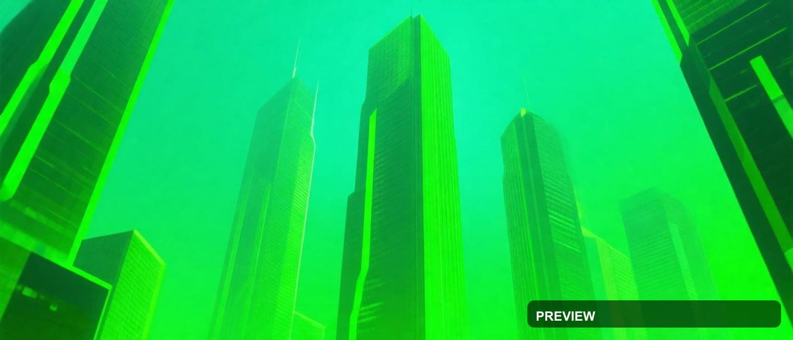 Skyscrapers, Abstract aesthetic, Graphic Design, Bright mood, Neon Green acce... — wallpaper — 1680×720, Neon, Cinematic, Bright