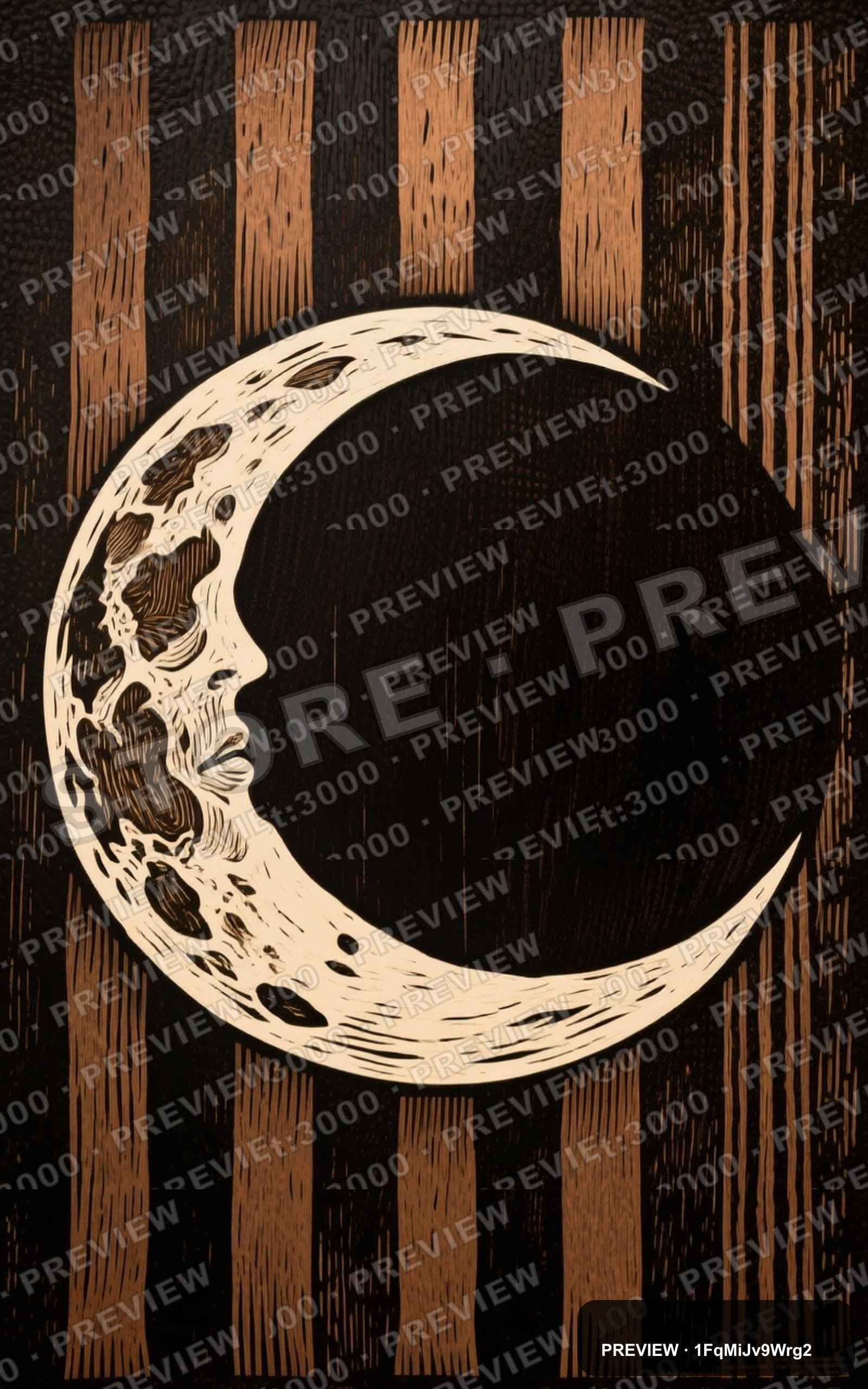 Moon, Luxury aesthetic, Woodcut, Moody mood, Brown accents, Stripes pattern, ... — wallpaper — 1600×2560, Space, Cinematic, Moody