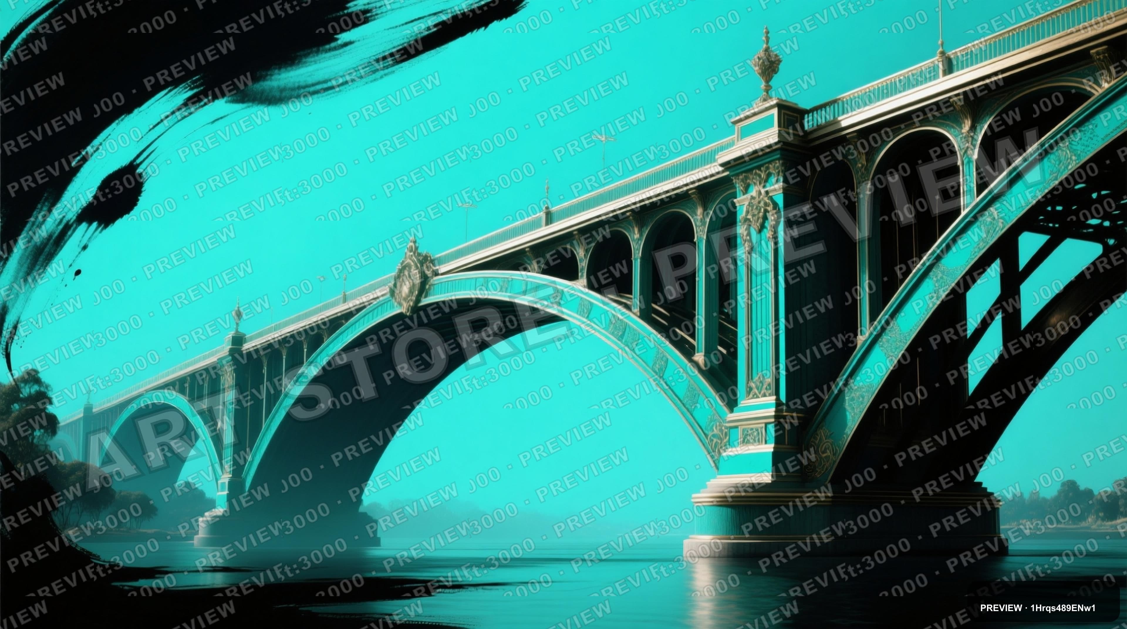 Bridge, Luxury aesthetic, Ink, Energetic mood, Turquoise accents, Classic vib... — wallpaper — 3840×2144, Space, Cinematic, Energetic