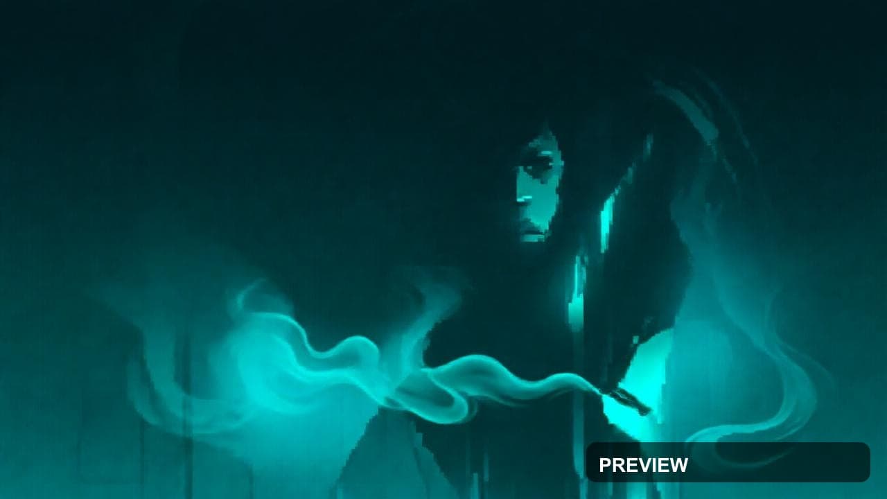 Smoke, Chill aesthetic, Stylized Illustration, Mysterious mood, Neon Teal acc... — wallpaper — 1280×720, Neon, Cinematic, Mysterious