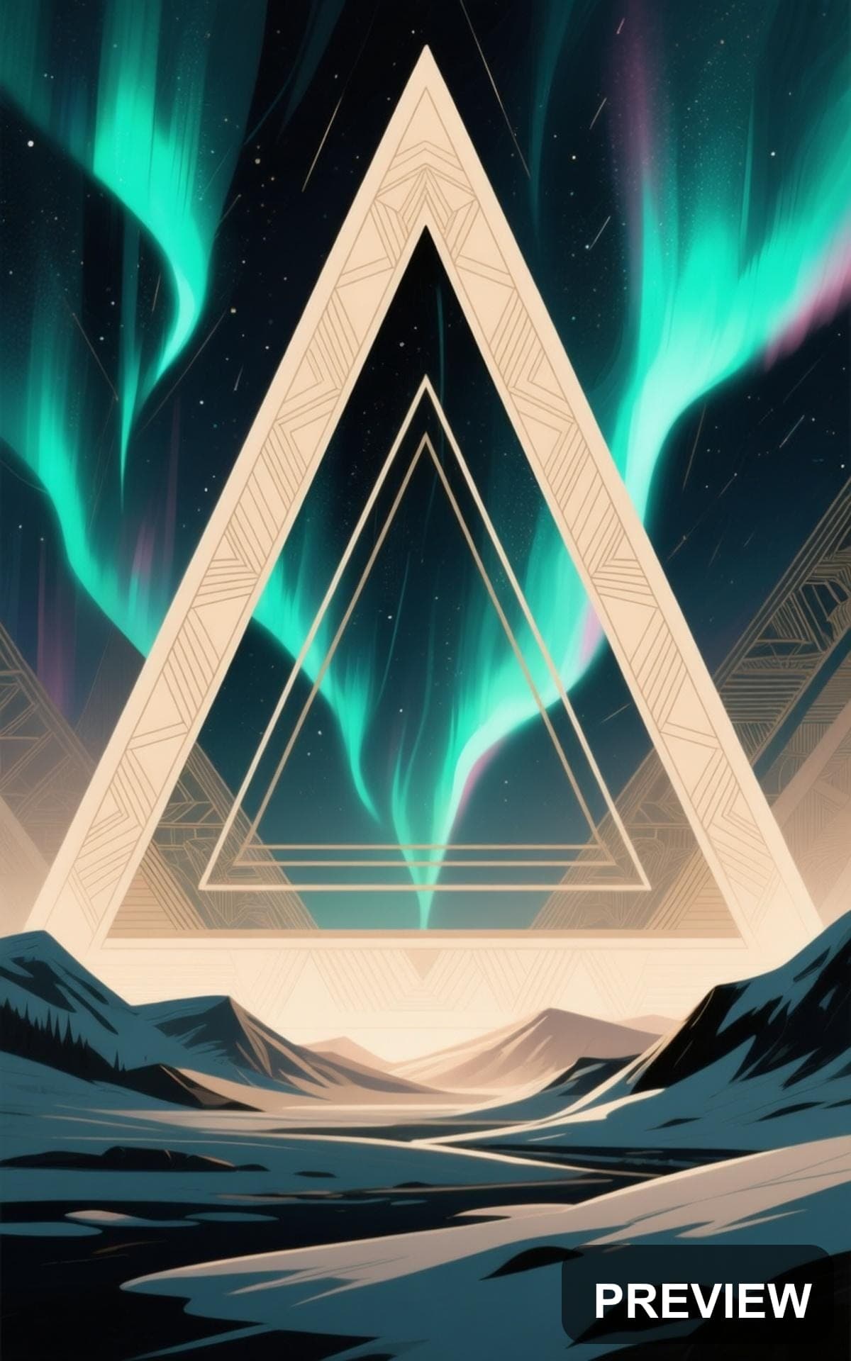 Aurora, Cozy aesthetic, Technical Illustration, Bold mood, Beige accents, Tri... — wallpaper — 1200×1920, Space, Cinematic, Cozy