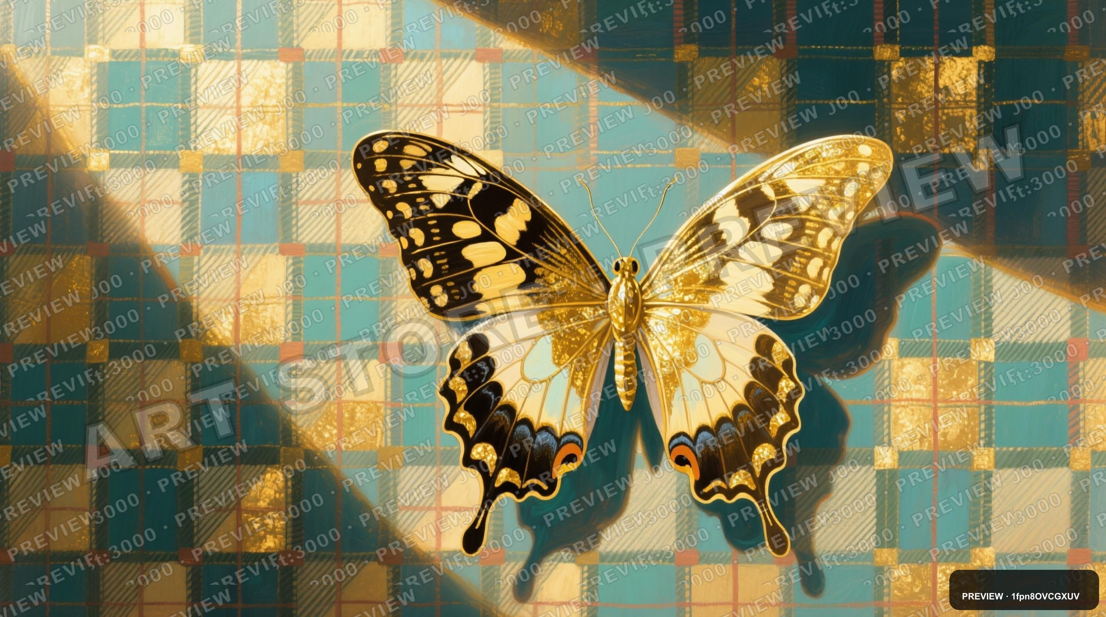 Butterflies, Retro Futurism aesthetic, Gouache, Playful mood, Gold accents, P... — wallpaper — 3840×2144, Space, Cinematic, Soft
