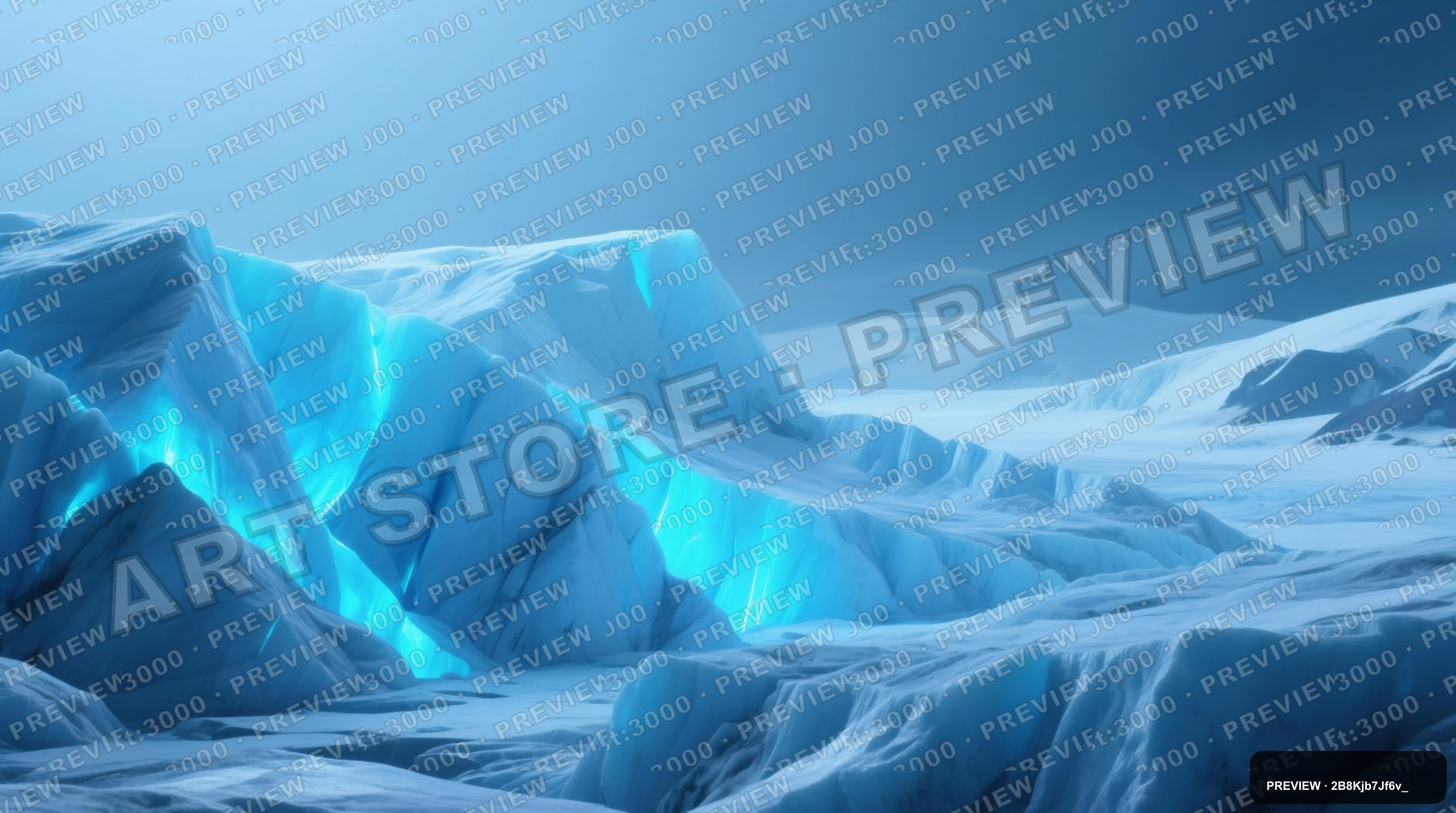 Glacier, Mystic aesthetic, Bauhaus, Futuristic mood, Neon Blue accents, high ... — wallpaper — 3840×2144, Neon, Cinematic, Soft