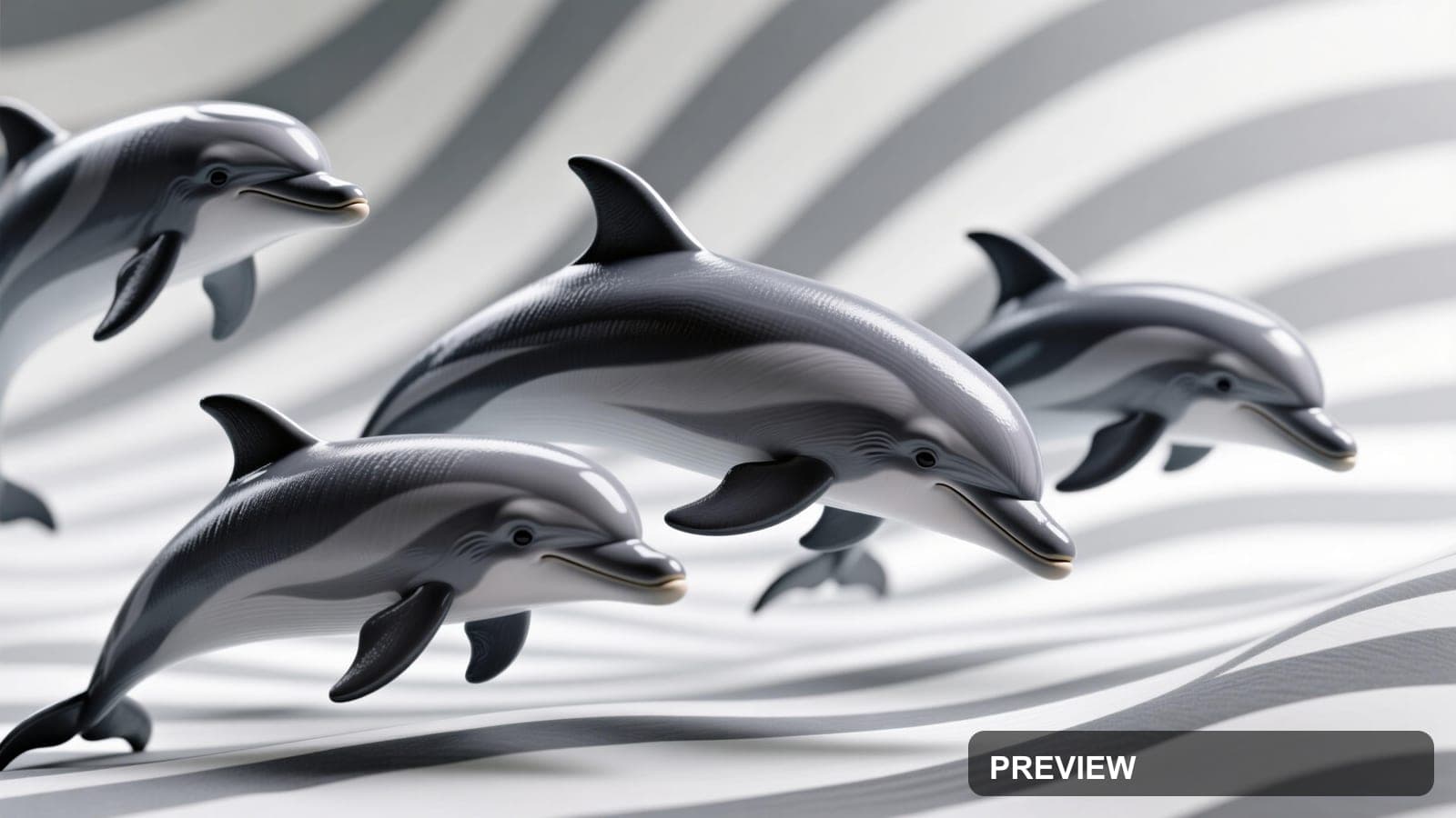 Dolphins, Bright aesthetic, Stop Motion, Energetic mood, Gray accents, Stripe... — wallpaper — 3840×2160, Space, Cinematic, Energetic