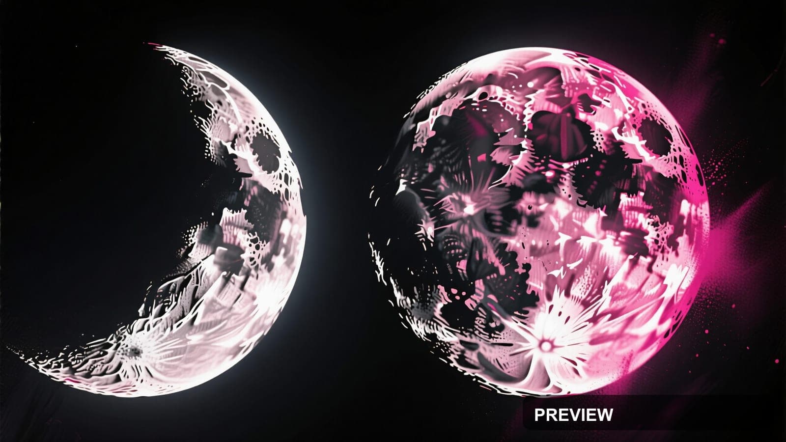 Moon, Dark aesthetic, Spray Paint, Nostalgic mood, Magenta accents, high deta... — wallpaper — 3840×2160, Space, Cinematic, Dark