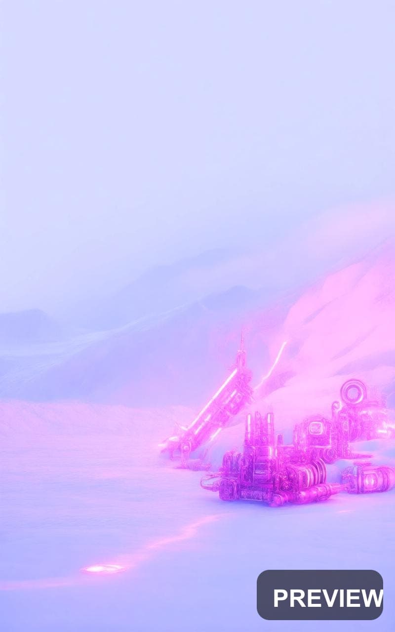 Glacier, Steampunk aesthetic, Film Grain, Clean mood, Neon Pink accents, high... — wallpaper — 800×1280, Neon, Cinematic, Clean