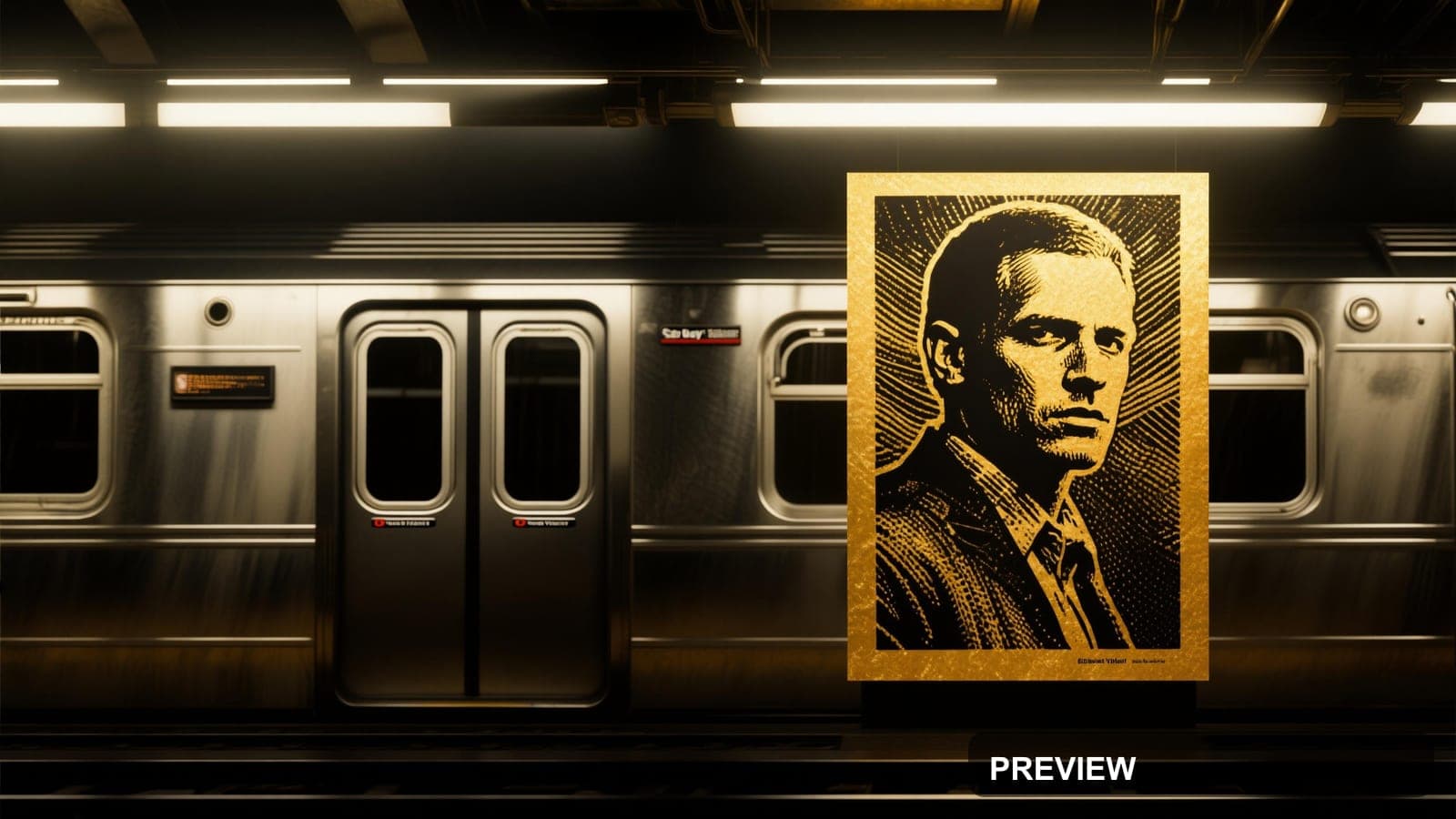 Subway, Bright aesthetic, Screen Print, Moody mood, Gold accents, high detail... — wallpaper — 3840×2160, Space, Cinematic, Moody