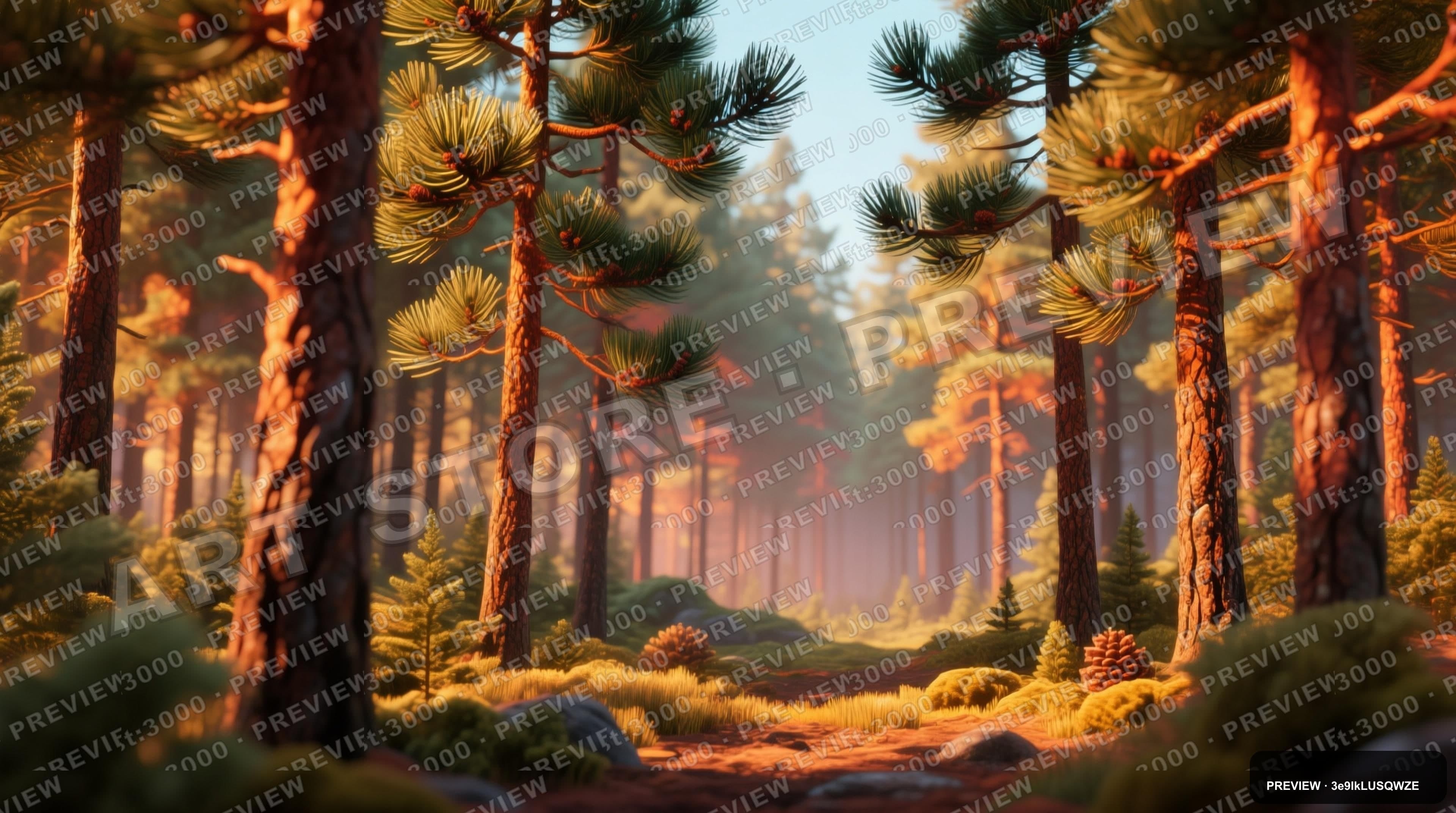 Pine Forest, Bright aesthetic, Product Render, Bold mood, Warm Palette accent... — wallpaper — 3840×2144, Space, Cinematic, Bold