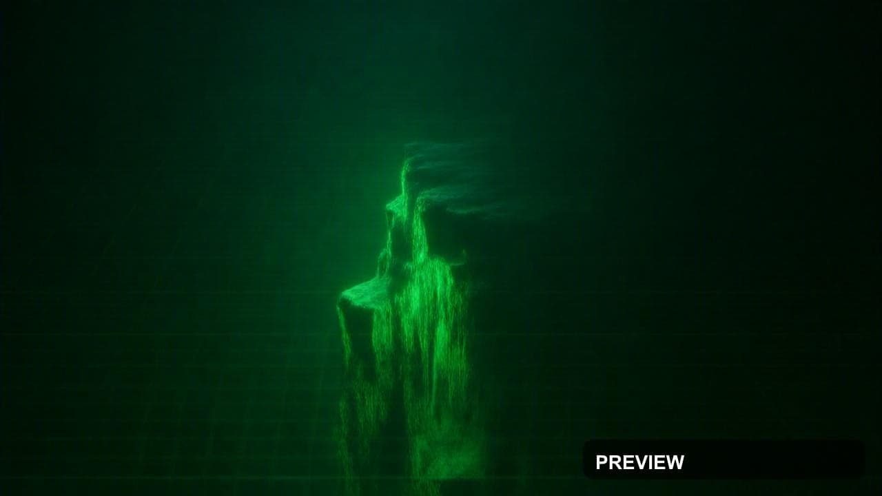 Cliffside, Fantasy aesthetic, Glitch Art, Noir mood, Neon Green accents, Retr... — wallpaper — 1280×720, Neon, Cinematic, Soft