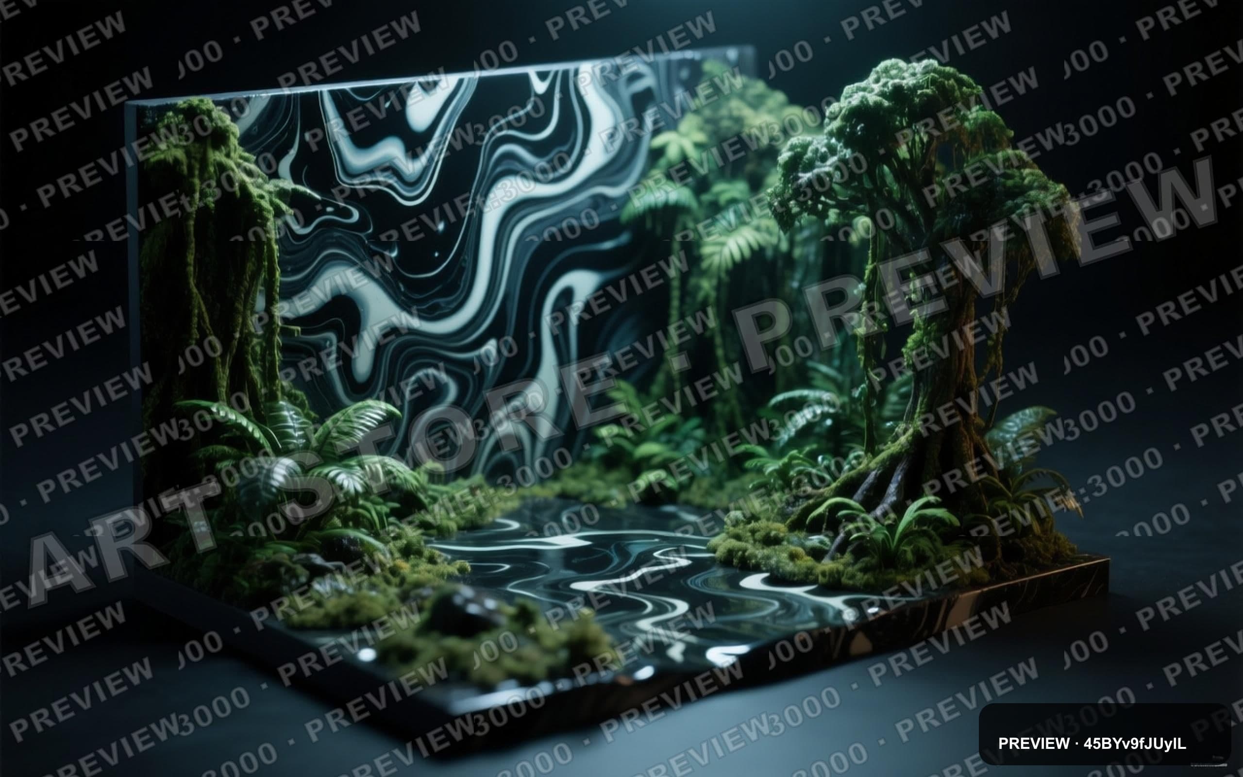 Rainforest, Spacepunk aesthetic, Miniature Diorama, Dark mood, High Contrast ... — wallpaper — 2560×1600, Space, Cinematic, Dark