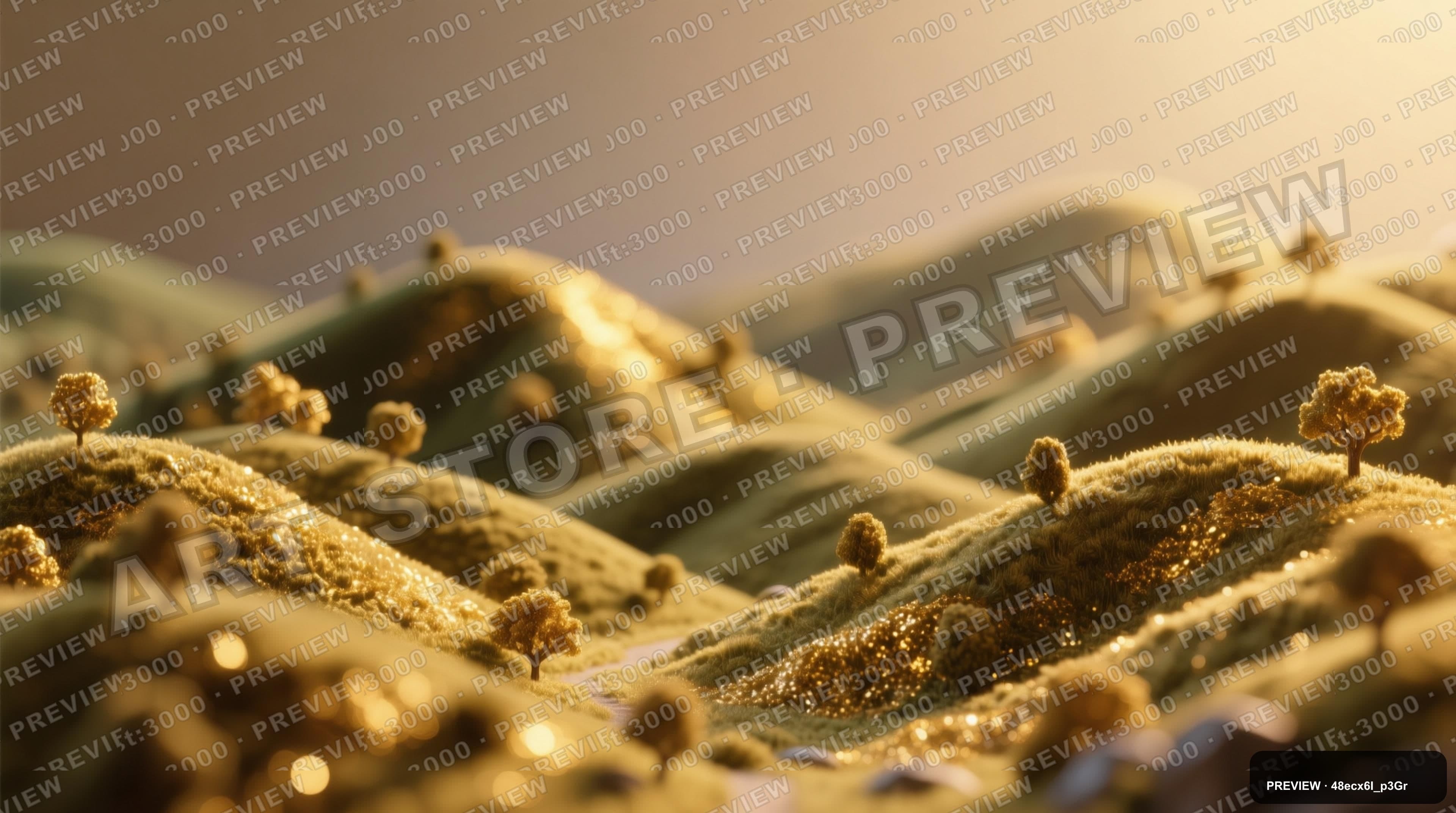 Hills, Maximal aesthetic, Miniature Diorama, Calm mood, Gold accents, 90s vib... — wallpaper — 3840×2144, Space, Cinematic, Calm