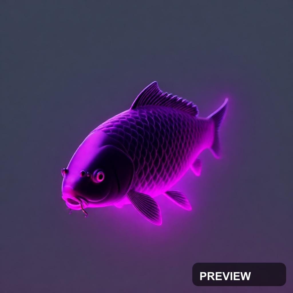Koi Fish, Neon aesthetic, Charcoal, Playful mood, Fuchsia accents, high detai... — wallpaper — 1024×1024, Neon, Cinematic, Soft