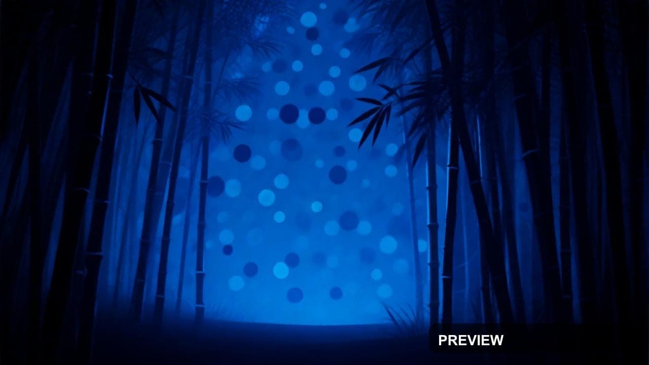 Bamboo Grove, Neon Noir aesthetic, Graphic Design, Calm mood, Indigo accents,... — wallpaper — 1280×720, Neon, Cinematic, Calm