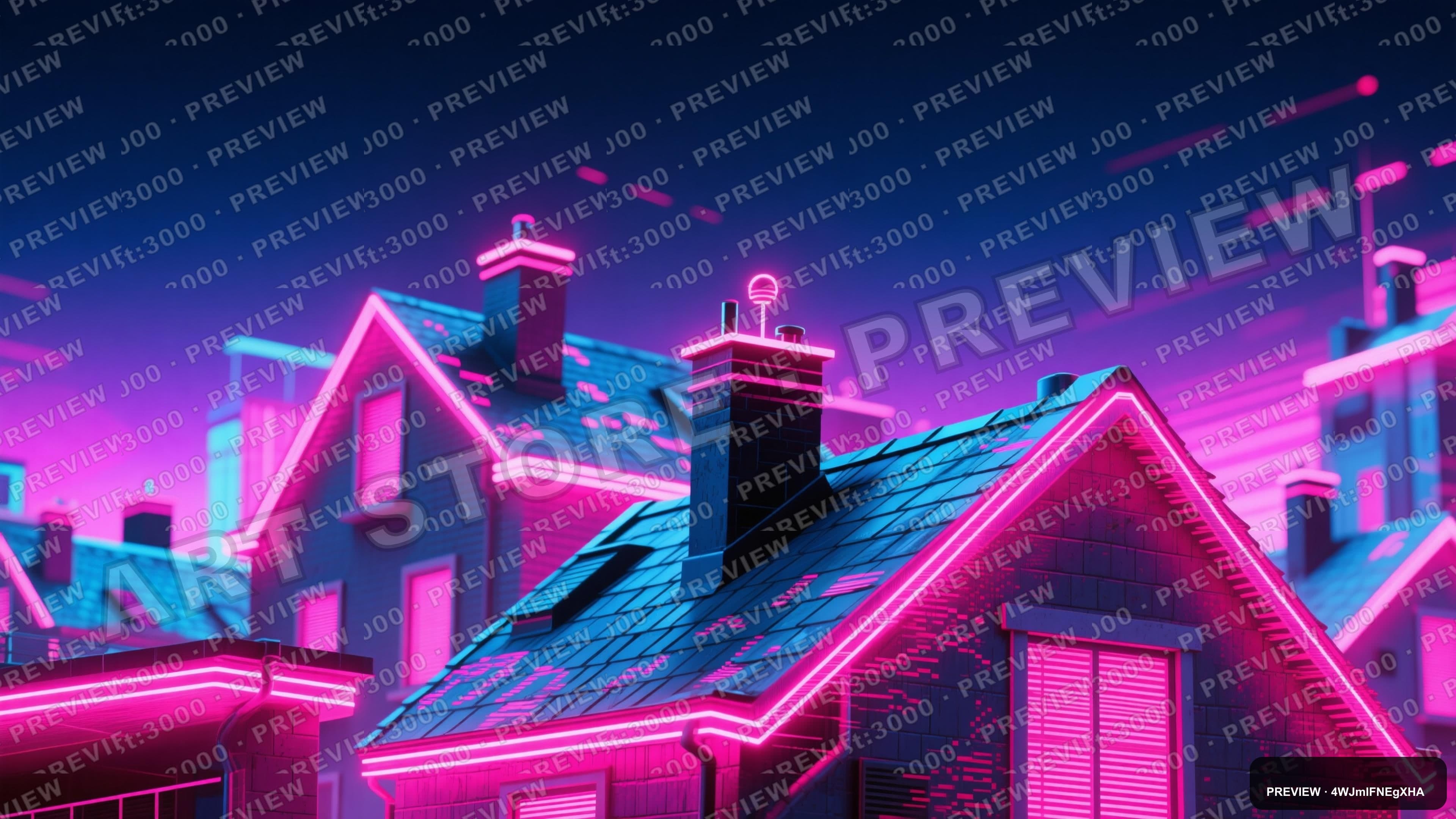 Rooftops, Retro Arcade aesthetic, Surreal, Energetic mood, Neon Magenta accen... — wallpaper — 3840×2160, Neon, Cinematic, Energetic