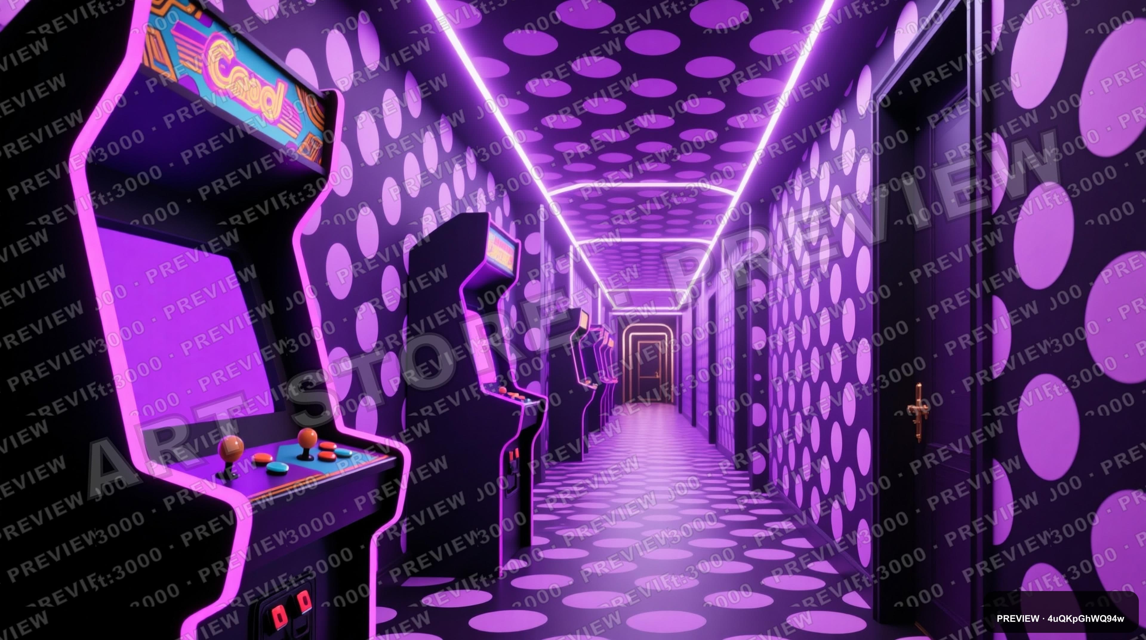 Arcade Hallway, Luxury aesthetic, Paper Cut, Energetic mood, Neon Violet acce... — wallpaper — 3840×2144, Neon, Cinematic, Energetic