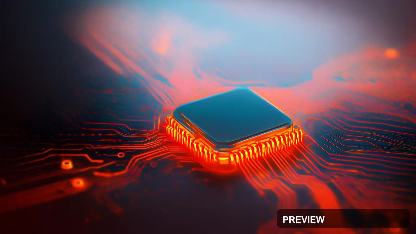 Circuit Board, Surreal aesthetic, Vector, Calm mood, Neon Orange accents, Hal... — wallpaper — 1920×1080, Neon, Cinematic, Calm