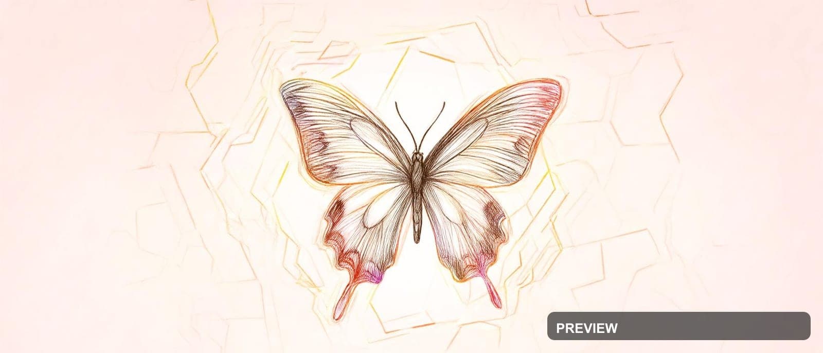 Butterflies, Epic aesthetic, Pencil Sketch, Clean mood, Rainbow accents, Hexa... — wallpaper — 1680×720, Space, Cinematic, Clean
