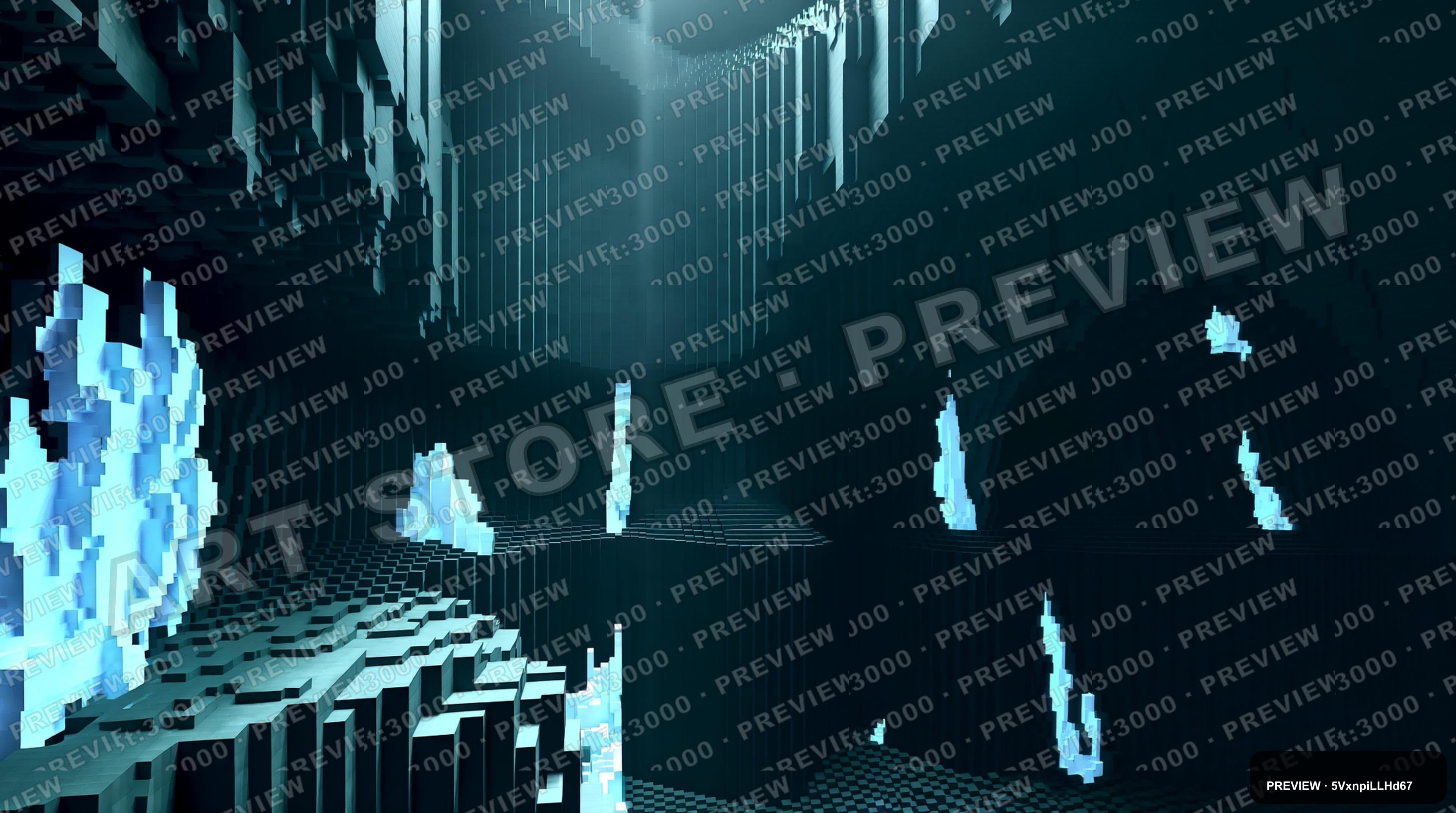 Concrete Brutalism, Maximal aesthetic, Voxel Art, Mysterious mood, Ice Tones ... — wallpaper — 3840×2144, Space, Cinematic, Mysterious