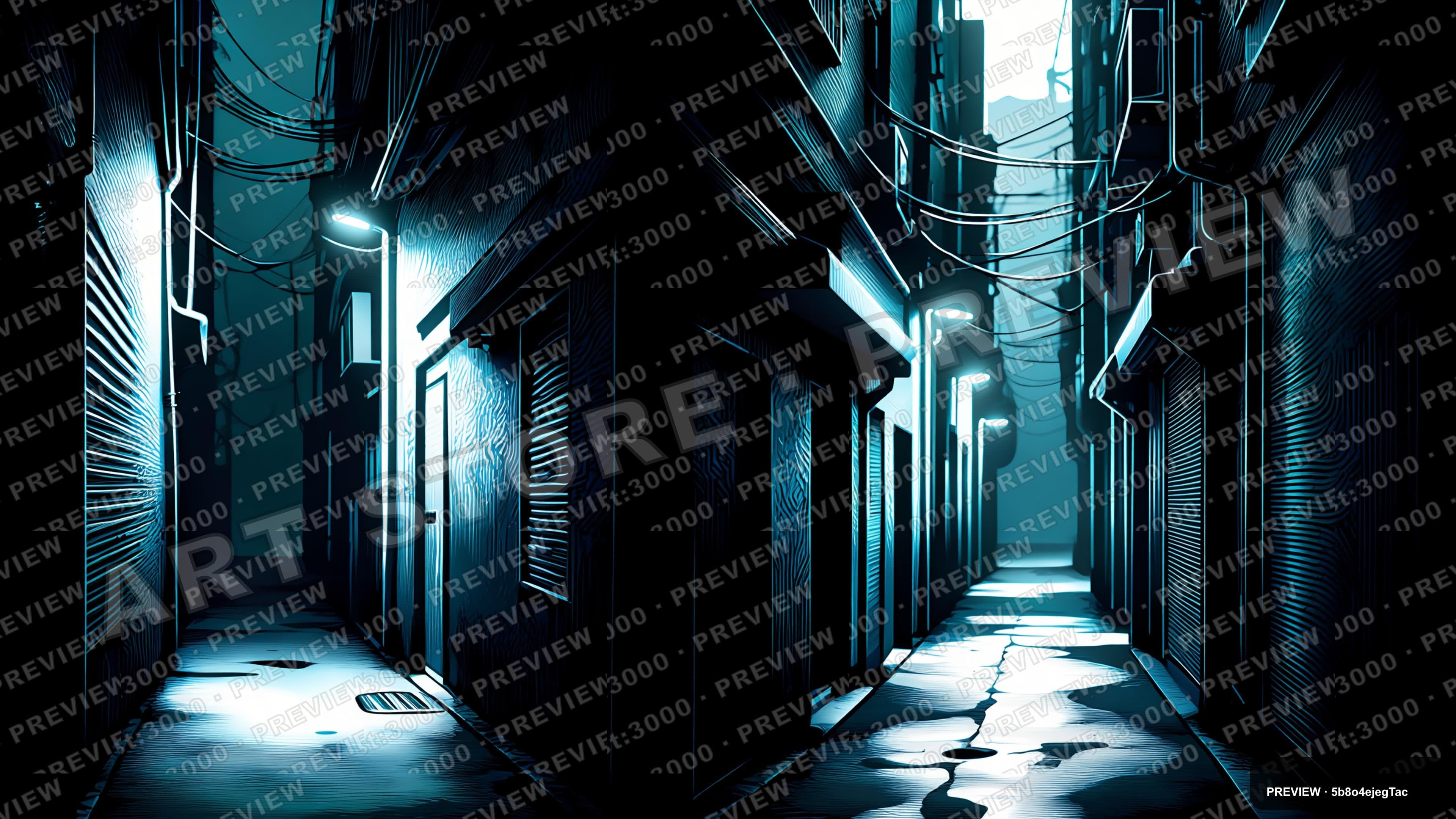 Alley, Retro Arcade aesthetic, Ink Wash, Meditative mood, Monochrome accents,... — wallpaper — 3840×2160, Neon, Cinematic, Meditative