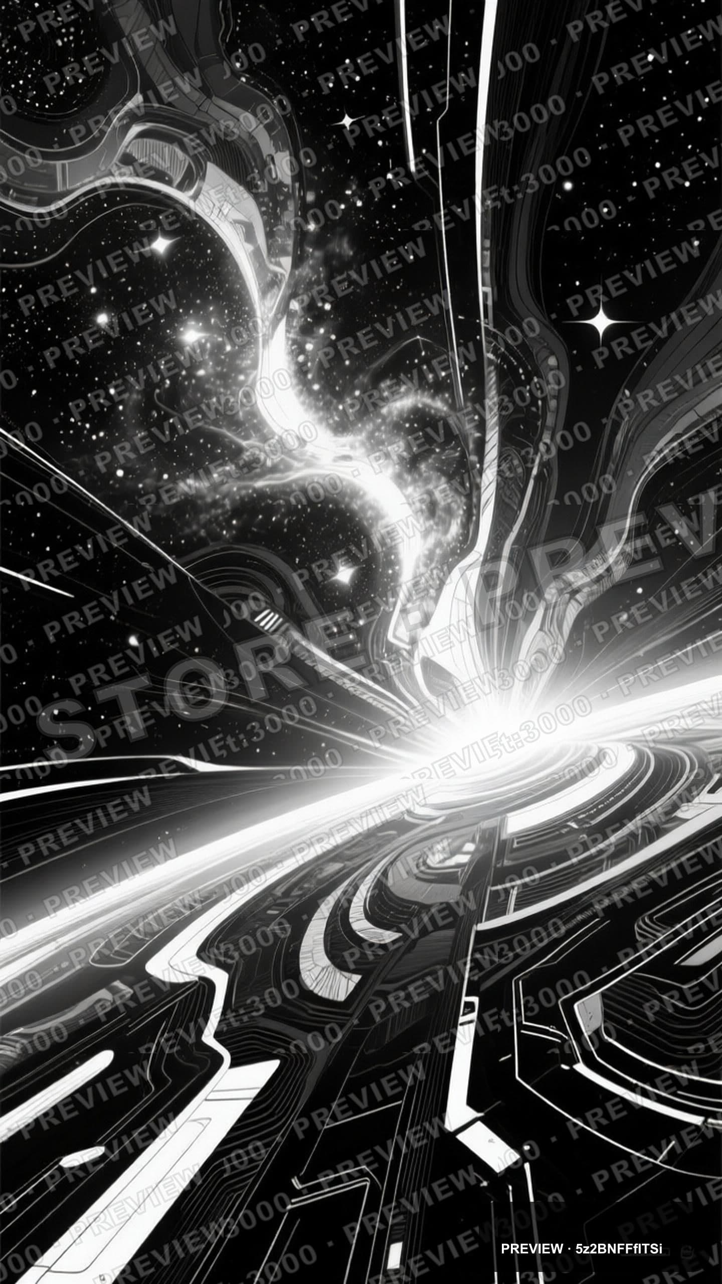 Starfield, Abstract aesthetic, Technical Illustration, Energetic mood, Monoch... — wallpaper — 1440×2560, Space, Cinematic, Energetic