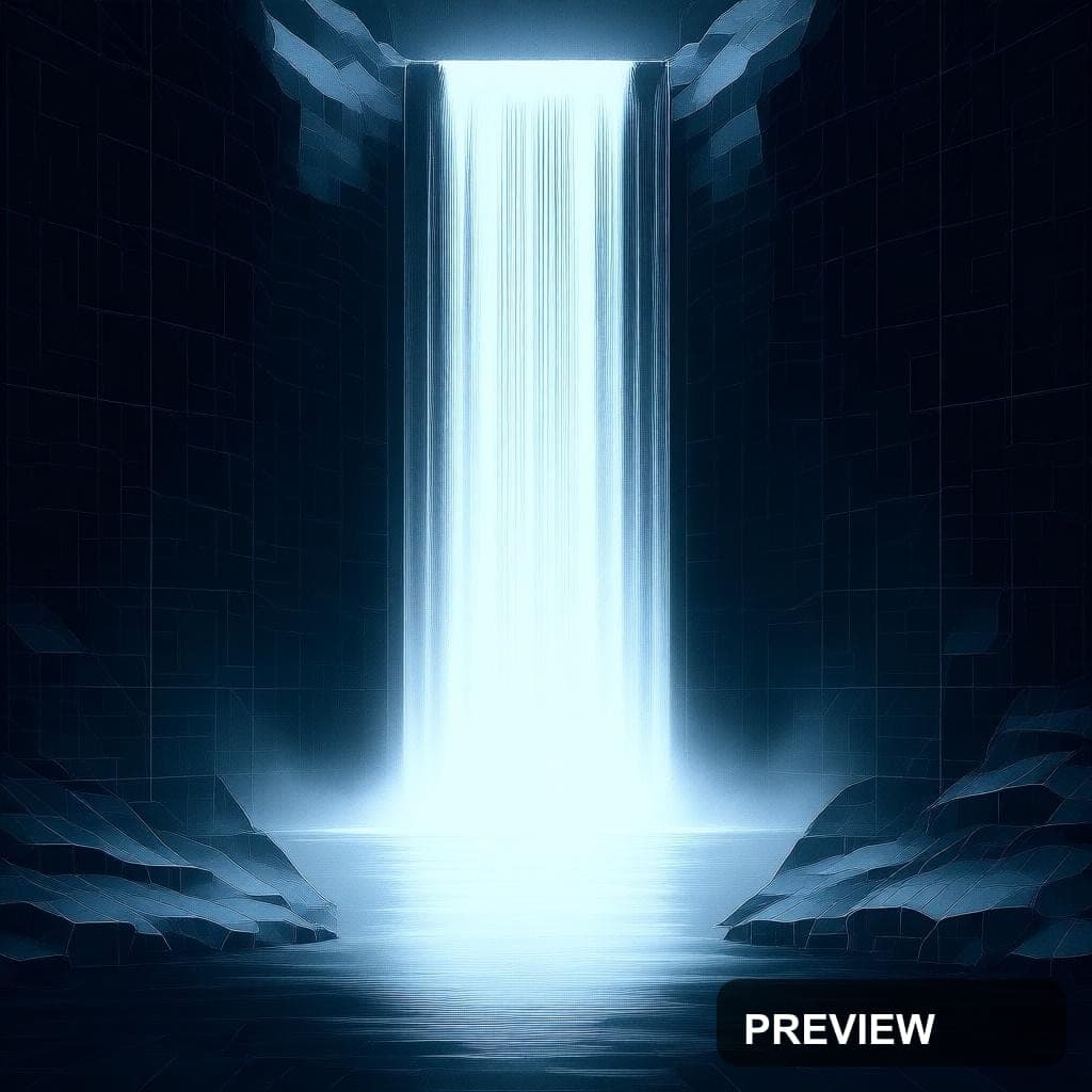 Waterfall, Retro Futurism aesthetic, Duotone, Serene mood, High Contrast acce... — wallpaper — 1024×1024, Space, Cinematic, Serene