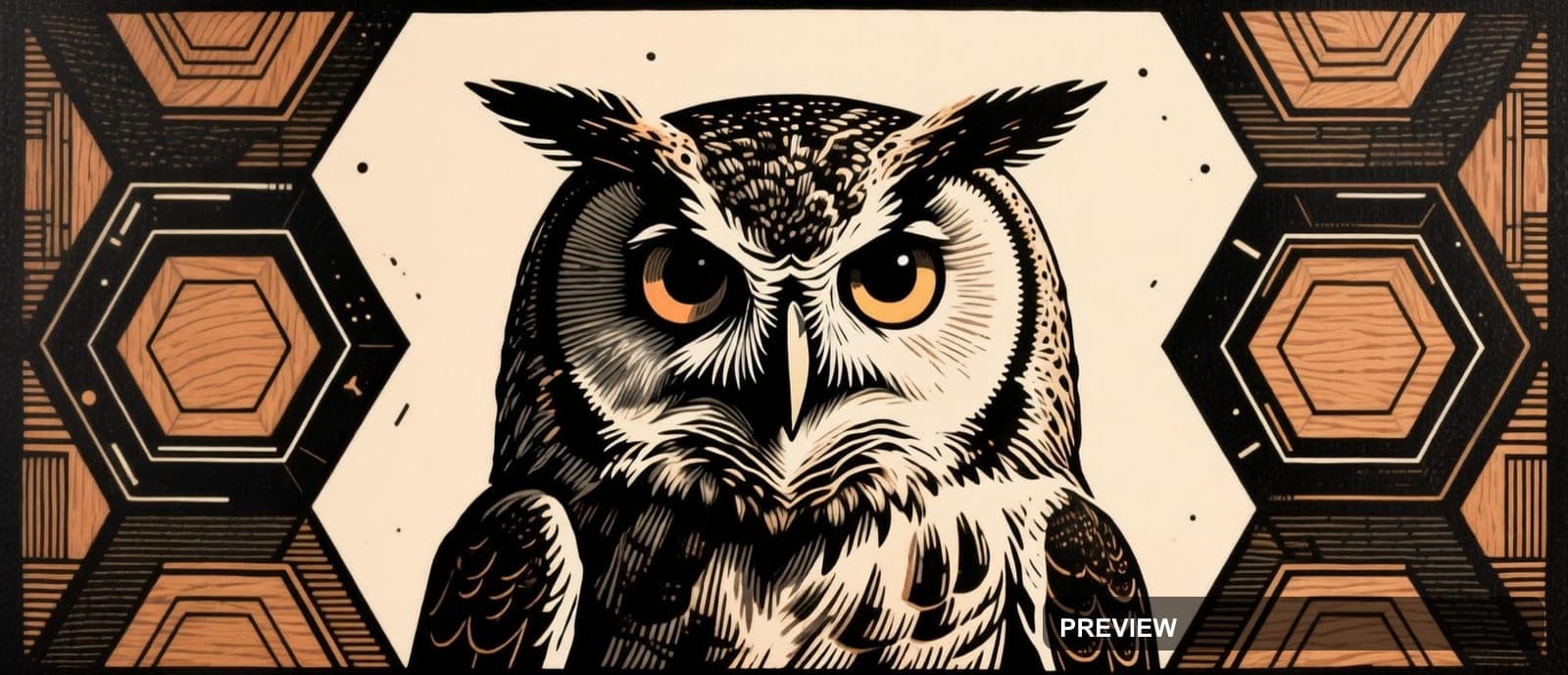 Owls, Spacepunk aesthetic, Woodcut, Dreamy mood, Earth Tones accents, Hexagon... — wallpaper — 2528×1088, Space, Cinematic, Dreamy