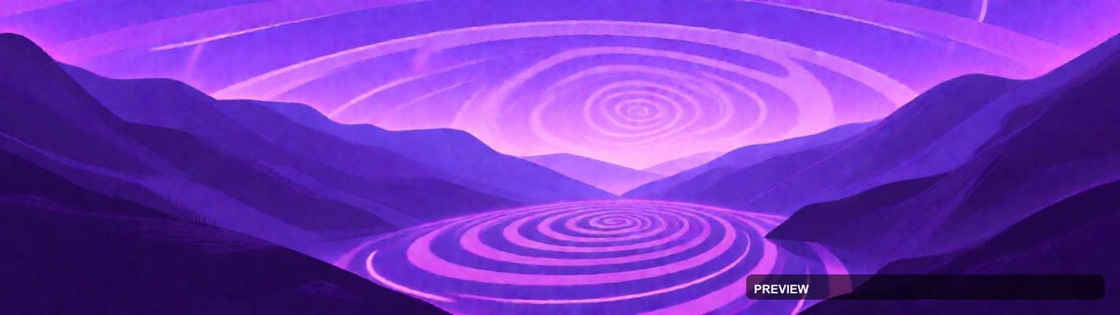 Valley, Chill aesthetic, Vector, Clean mood, Neon Purple accents, Spirals pat... — wallpaper — 1920×540, Neon, Cinematic, Clean