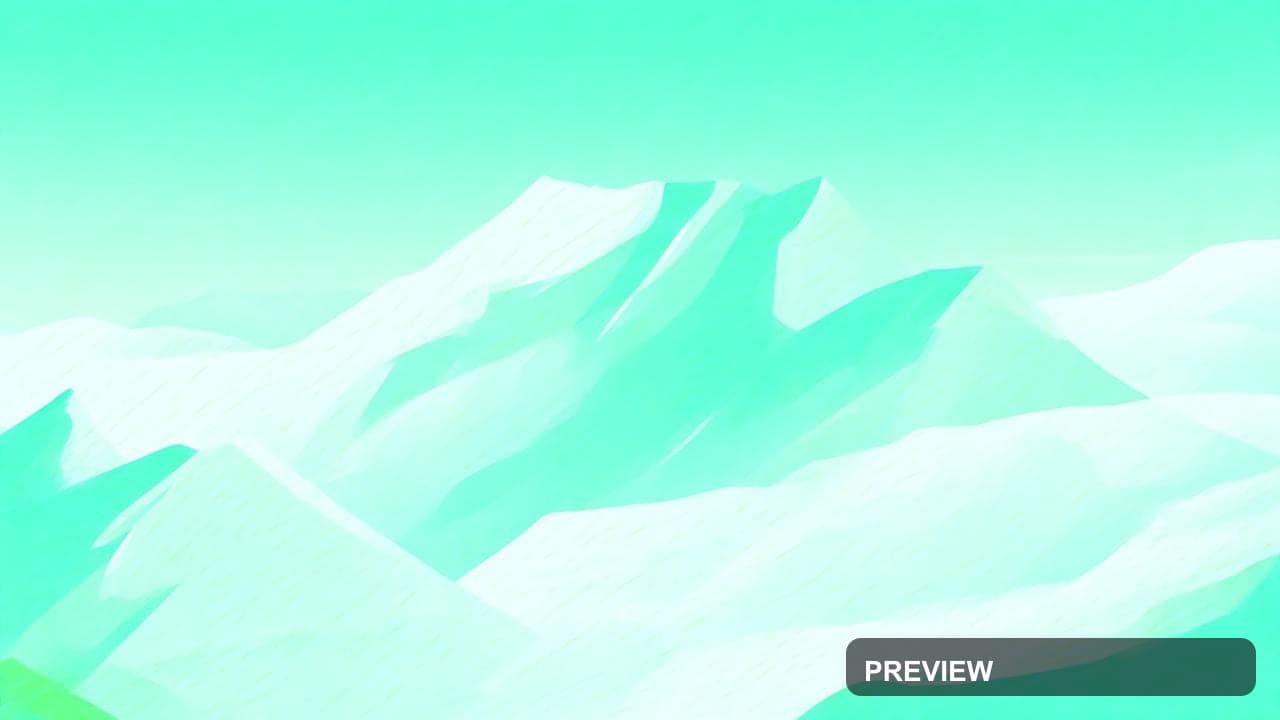 Snowy Peaks, Minimal aesthetic, Stylized Illustration, Bright mood, Neon Gree... — wallpaper — 1280×720, Neon, Cinematic, Bright