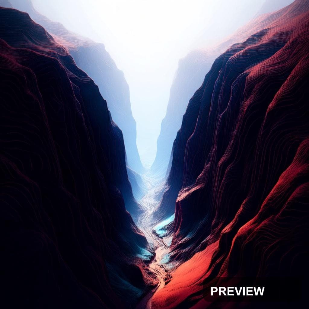Canyon, Epic aesthetic, Flat Design, Luxurious mood, Vibrant accents, Topogra... — wallpaper — 1024×1024, Space, Cinematic, Soft