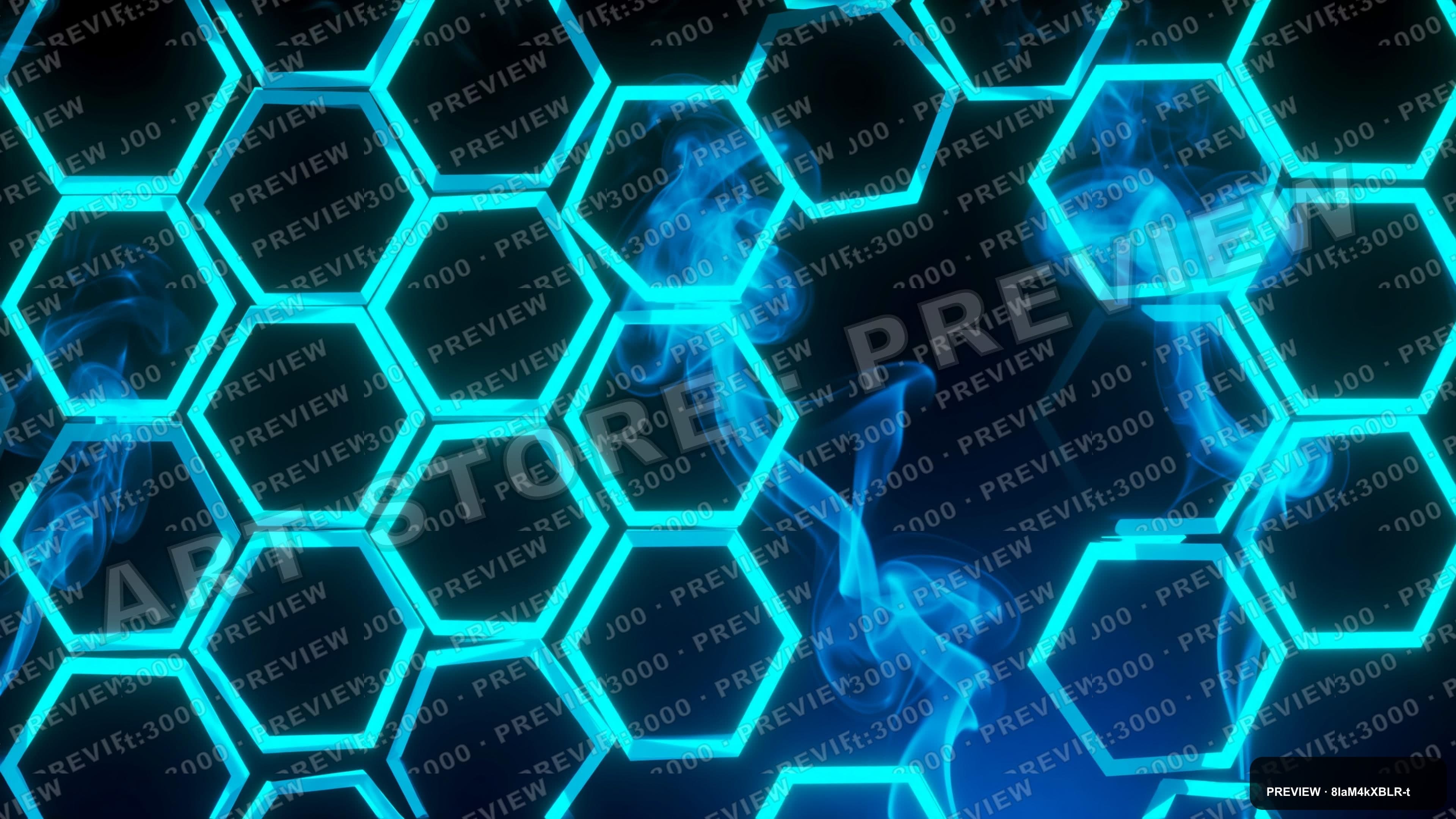 Smoke, Retro Arcade aesthetic, Anime, Bold mood, Neon Blue accents, Hexagons ... — wallpaper — 3840×2160, Neon, Cinematic, Bold