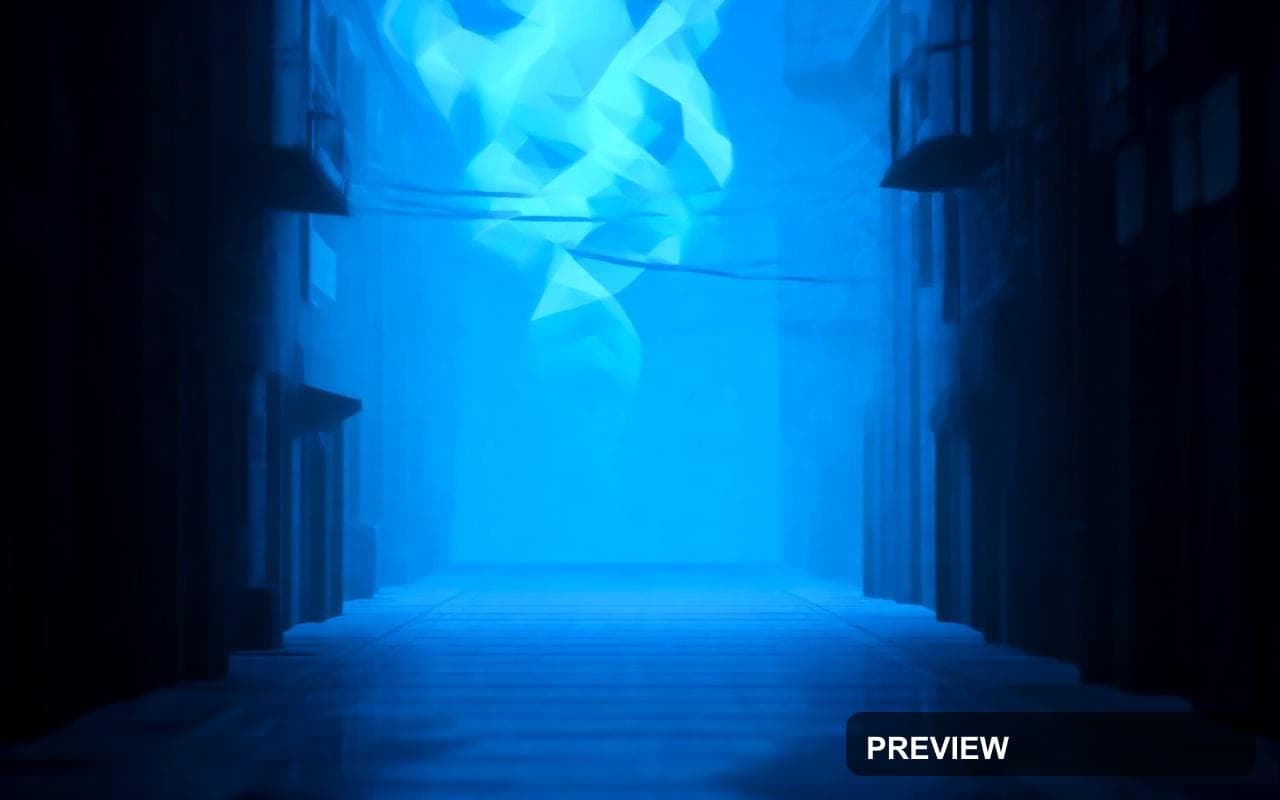 Rainy Street, Industrial aesthetic, Low Poly, Meditative mood, Neon Blue acce... — wallpaper — 1280×800, Neon, Cinematic, Soft