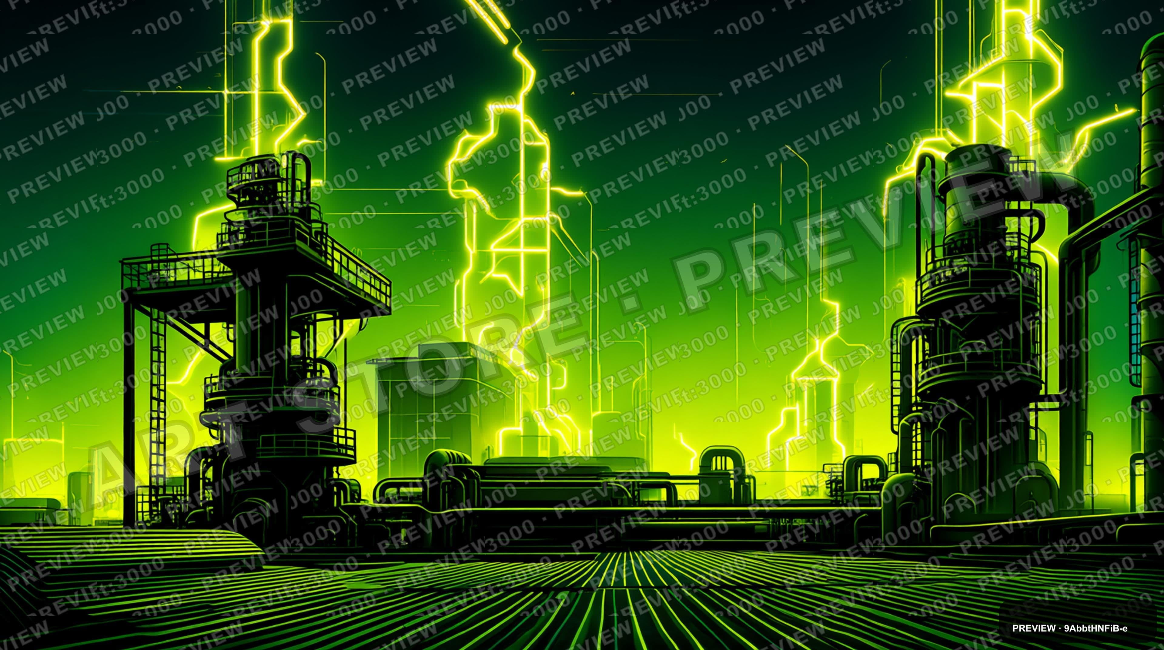 Industrial Factory, Synthwave aesthetic, Comic Book, Nostalgic mood, Neon Yel... — wallpaper — 3840×2144, Neon, Cinematic, Nostalgic