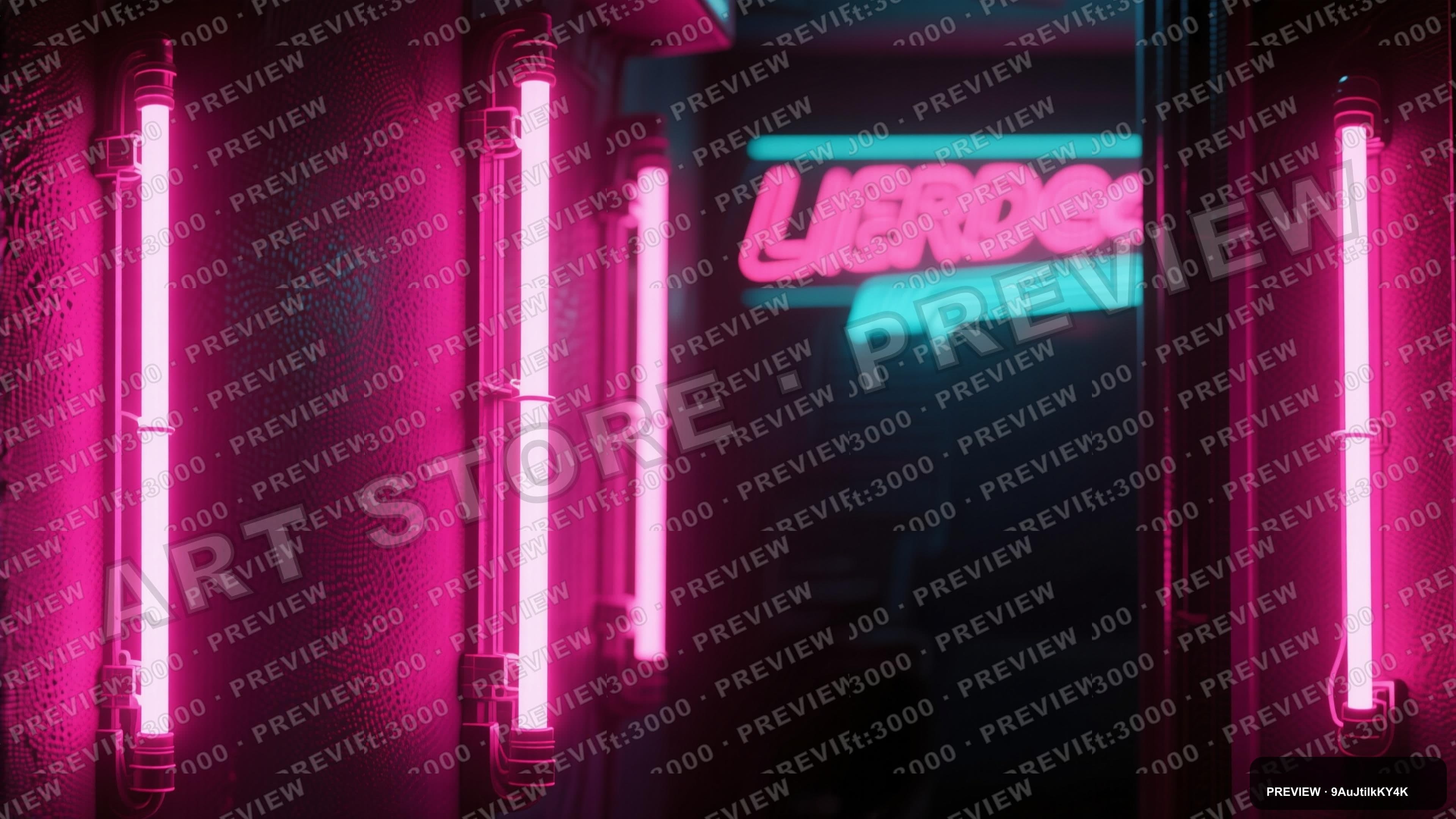 Neon Tubes, Retro Arcade aesthetic, Film Grain, Minimal mood, Magenta accents... — wallpaper — 3840×2160, Neon, Cinematic, Minimal