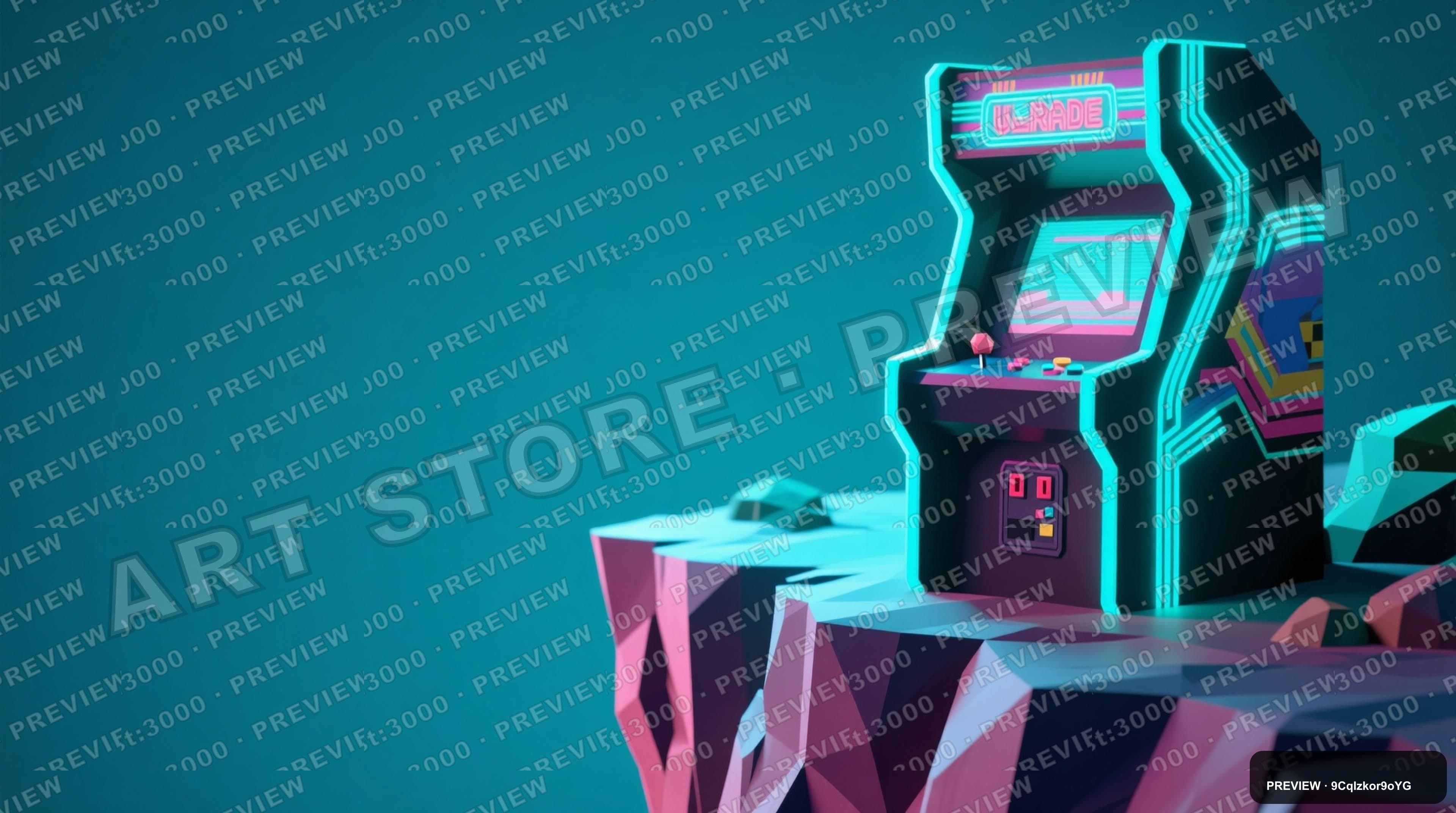 Cliffside, Retro Arcade aesthetic, Low Poly, Calm mood, Neon Cyan accents, ul... — wallpaper — 3840×2144, Neon, Cinematic, Calm
