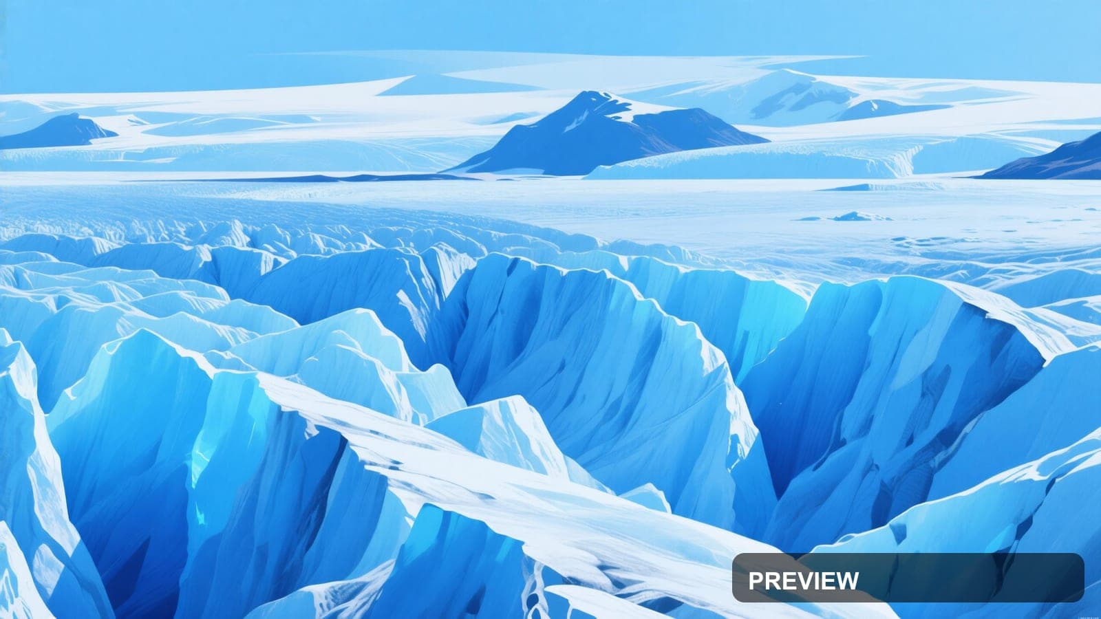 Glacier, Maximal aesthetic, Travel Poster, Playful mood, Indigo accents, high... — wallpaper — 3840×2160, Space, Cinematic, Soft