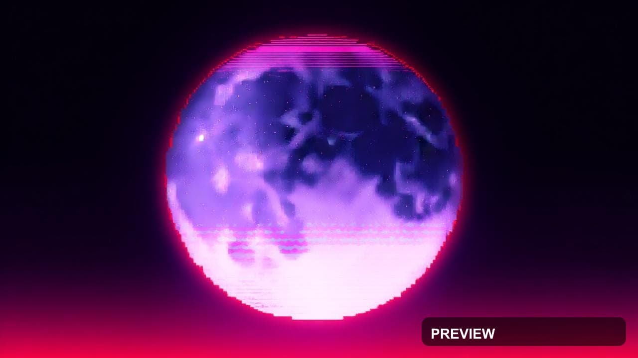 Moon, Neon aesthetic, Pixel Art, Nostalgic mood, Red accents, Y2K vibe, high ... — wallpaper — 1280×720, Neon, Cinematic, Soft