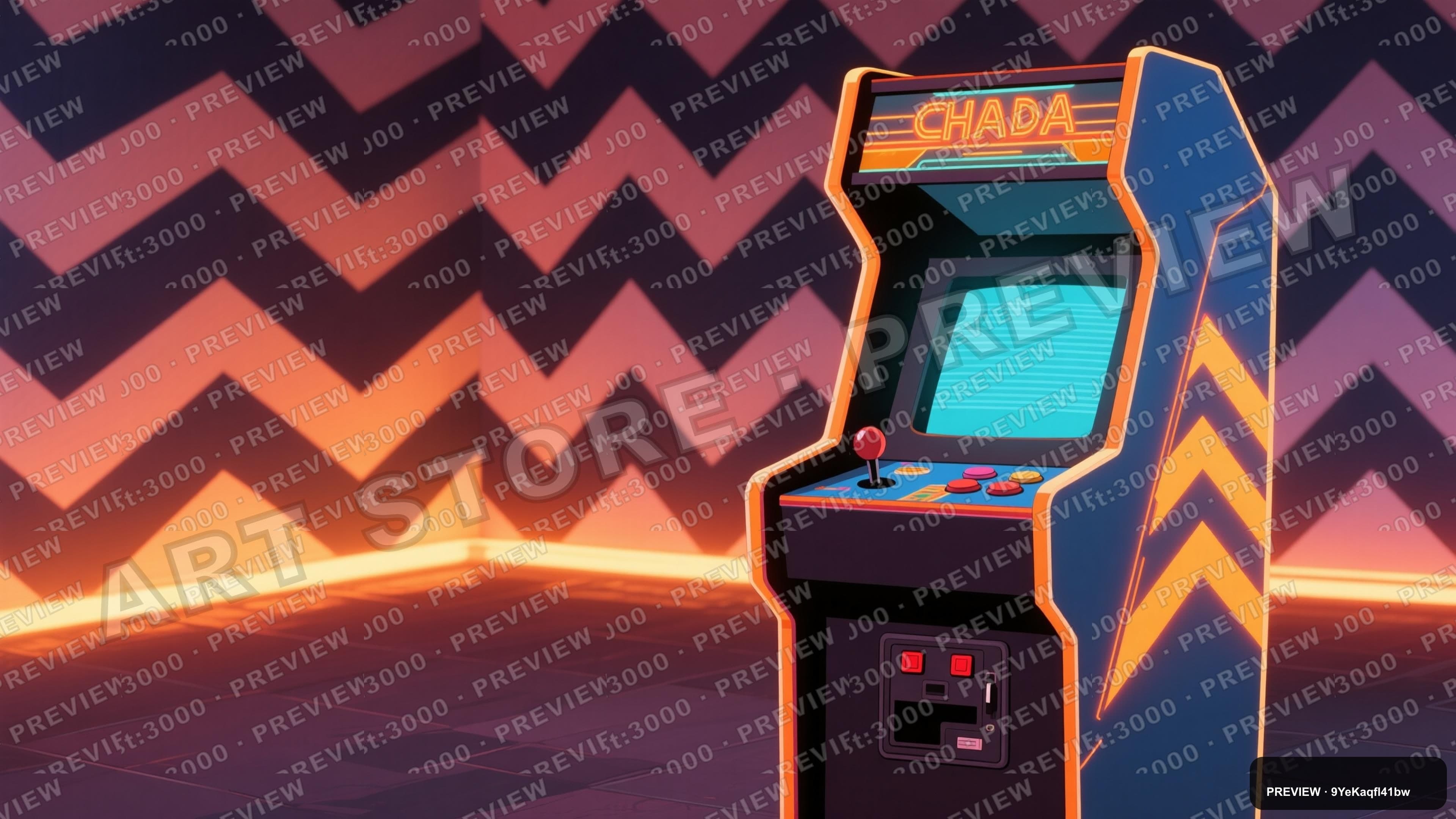 Arcade Cabinet, Retro Arcade aesthetic, Cel Shaded, Clean mood, Amber accents... — wallpaper — 3840×2160, Neon, Cinematic, Clean