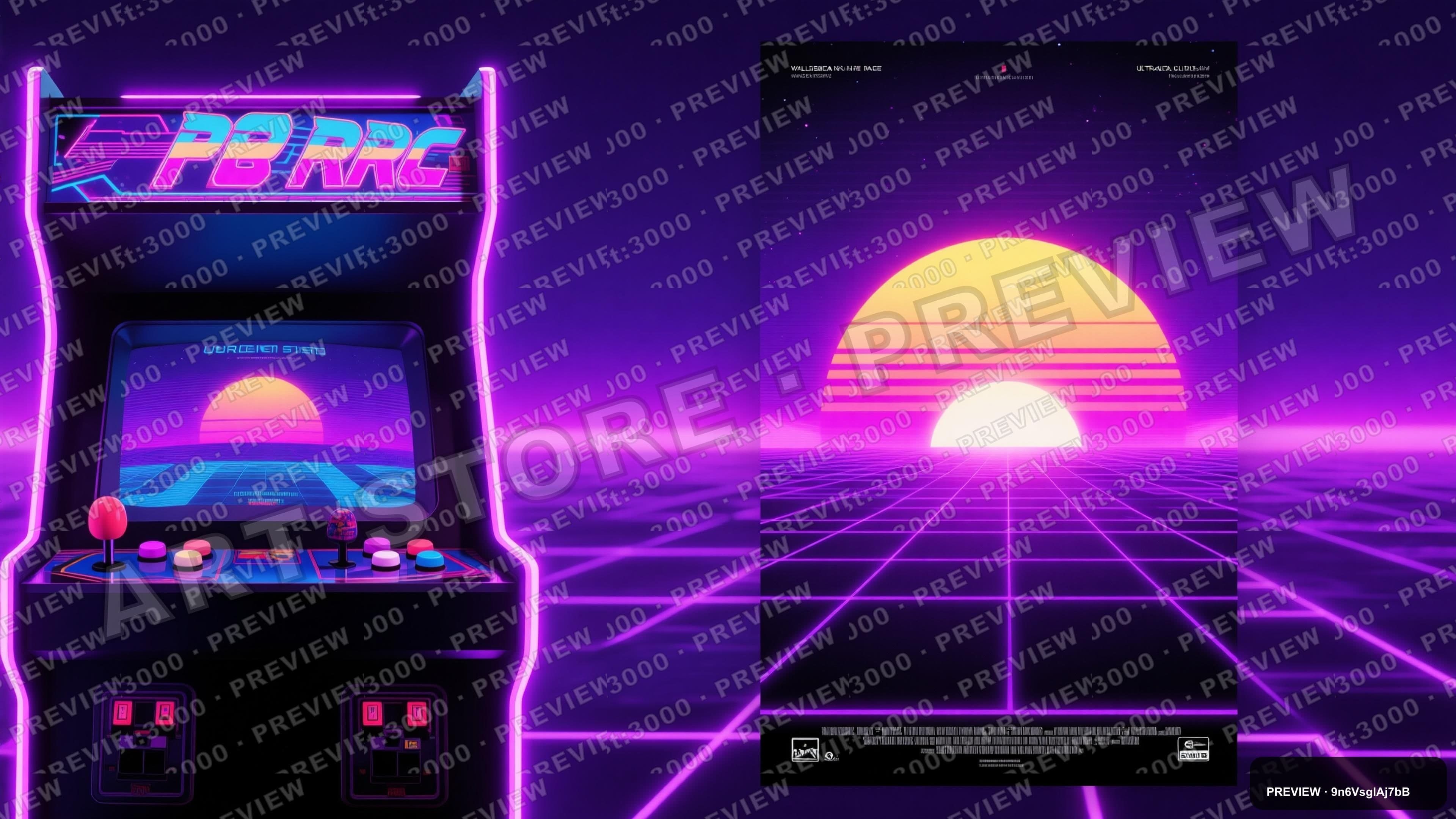 Sunrise, Retro Arcade aesthetic, Retro Poster, Futuristic mood, Neon Violet a... — wallpaper — 3840×2160, Neon, Cinematic, Futuristic