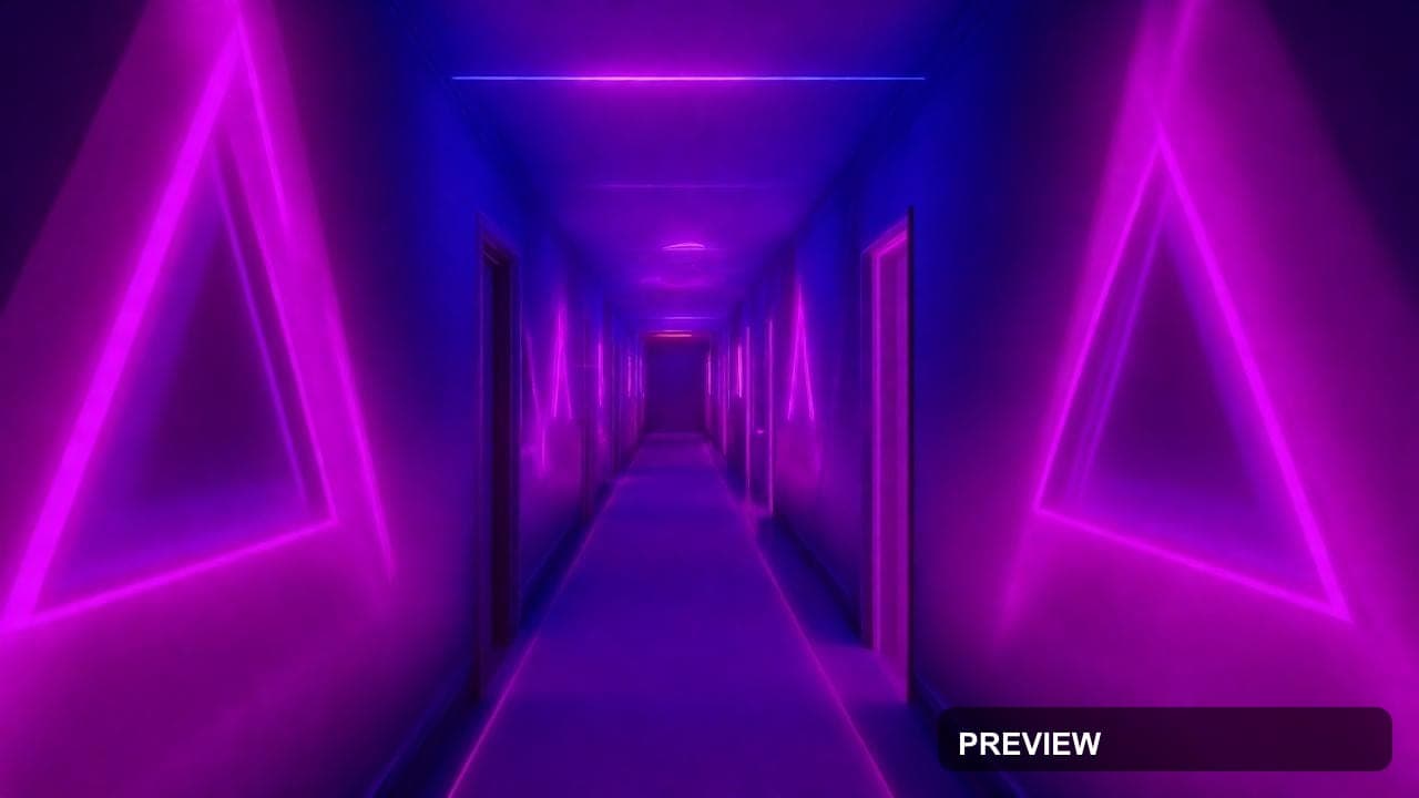 Arcade Hallway, Synthwave aesthetic, Pop Art, Cozy mood, Neon Magenta accents... — wallpaper — 1280×720, Neon, Cinematic, Cozy