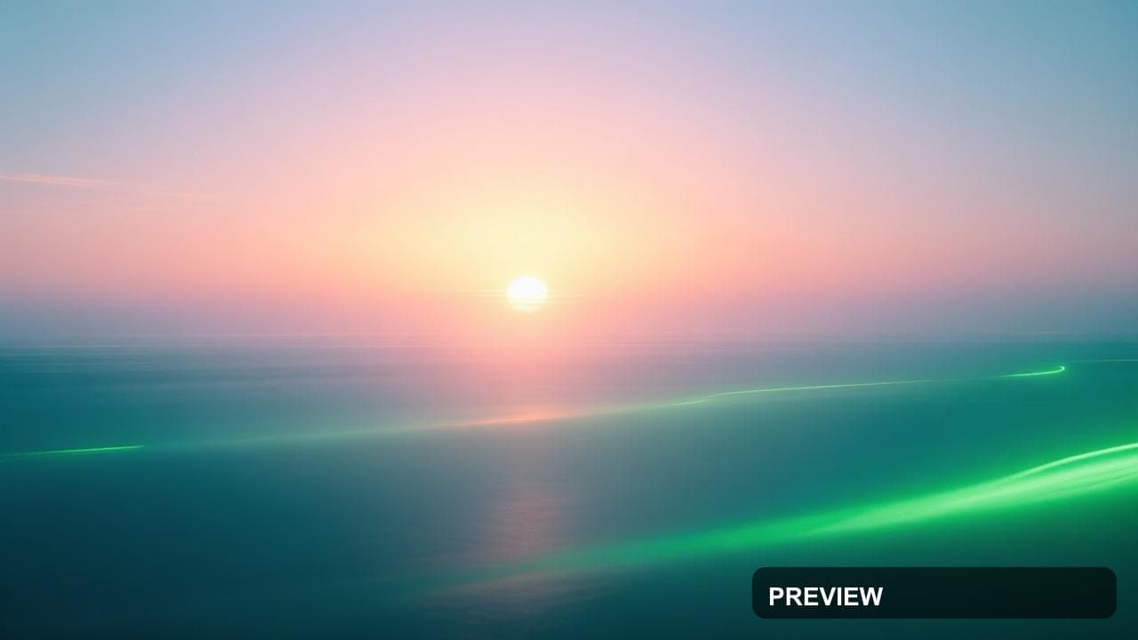 Sunrise, Retro Futurism aesthetic, Long Exposure, Dreamy mood, Neon Lime acce... — wallpaper — 1280×720, Neon, Cinematic, Dreamy