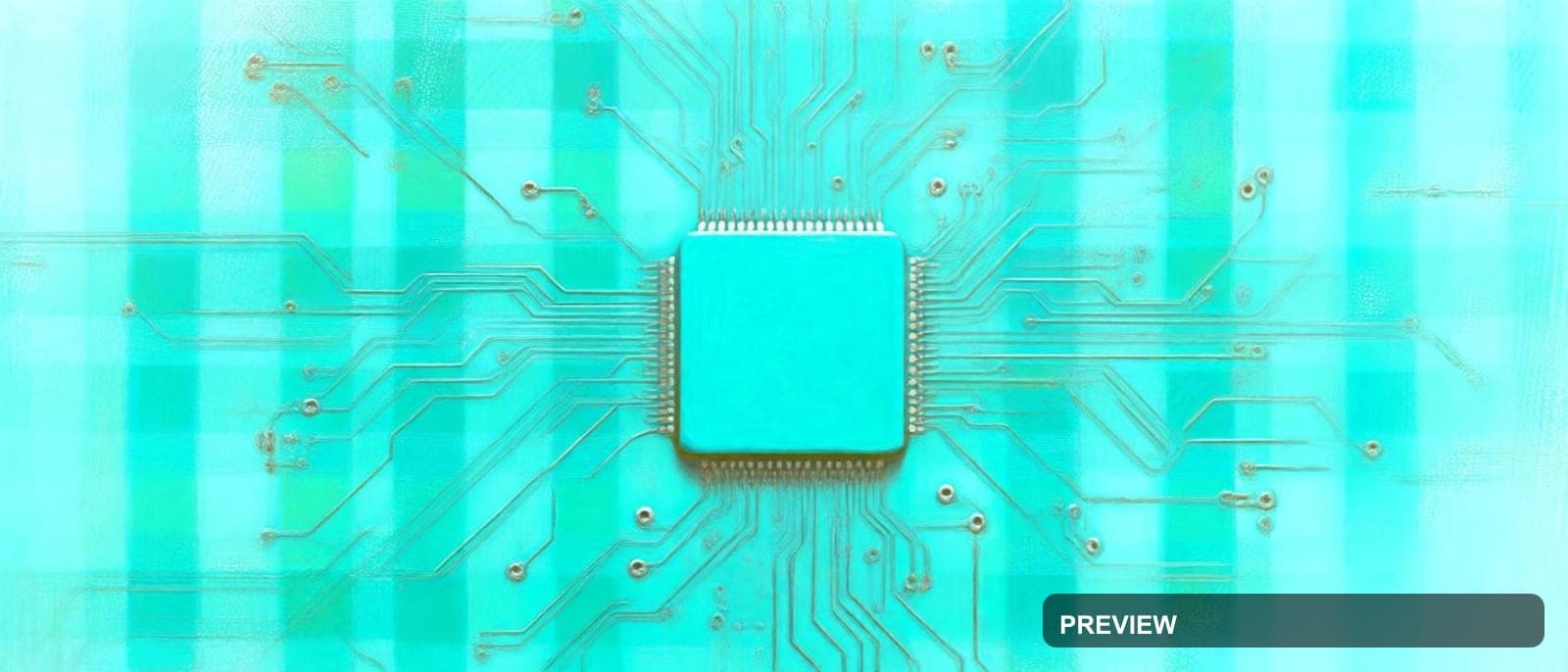 Circuit Board, Minimal aesthetic, Oil Painting, Meditative mood, Turquoise ac... — wallpaper — 1680×720, Space, Cinematic, Soft